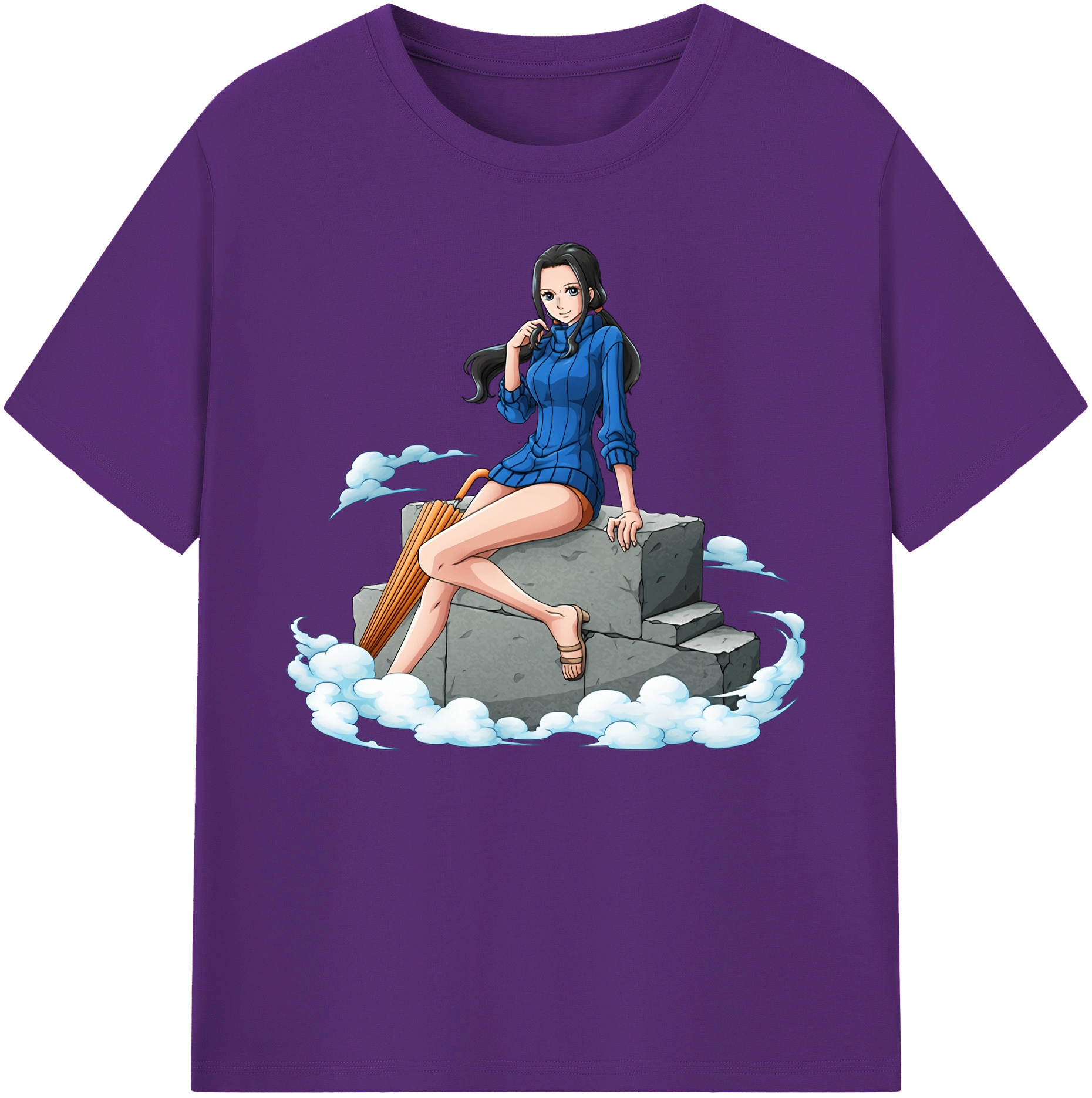 ワンピース ニコ・ロビン ONE PIECE Nico Robin 綿100％ メンズ半袖Tシャツ｜肌触りやわらか＆通気性
