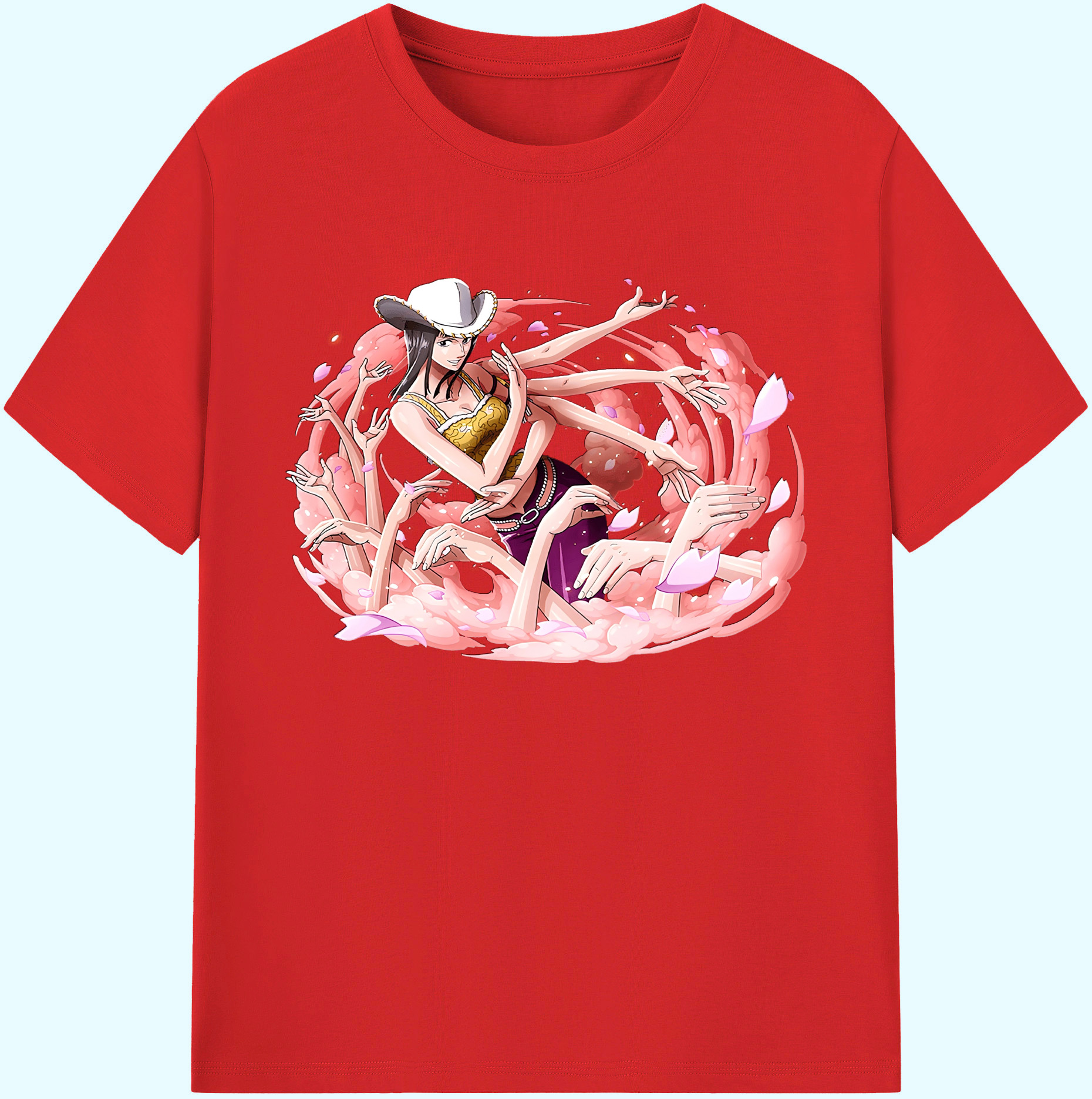 ワンピース ニコ・ロビン ONE PIECE Nico Robin 綿100％ メンズ半袖Tシャツ｜肌触りやわらか＆通気性