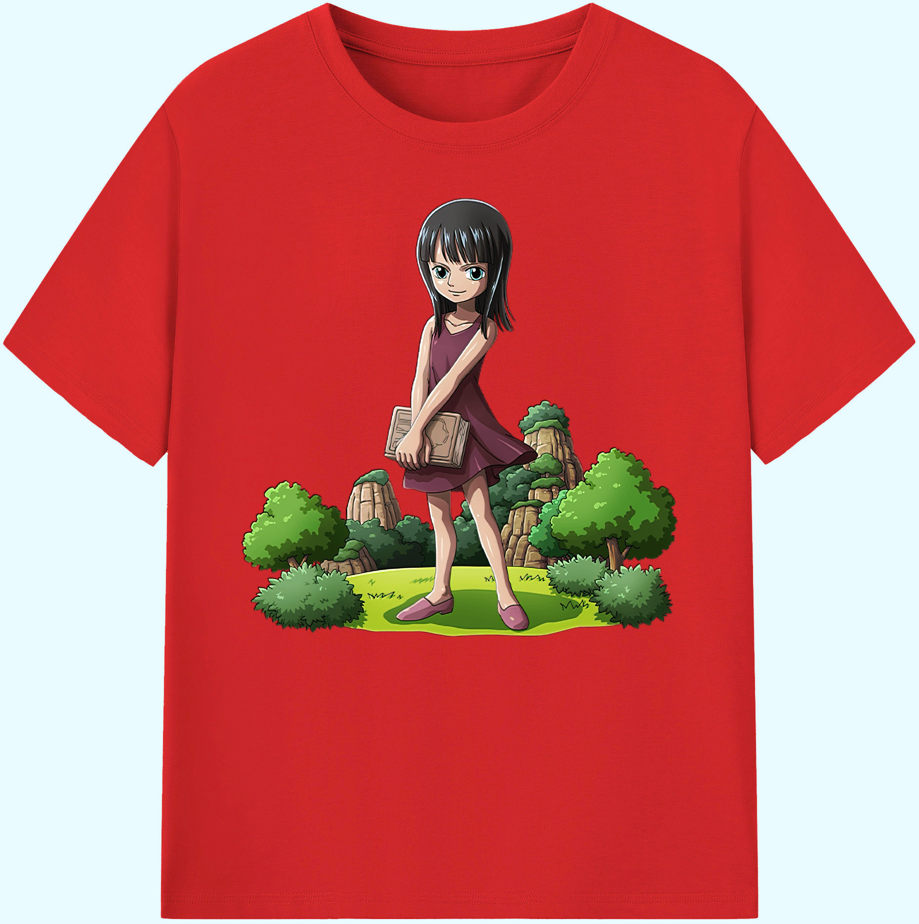 ワンピース ニコ・ロビン ONE PIECE Nico Robin 綿100％ メンズ半袖Tシャツ｜肌触りやわらか＆通気性