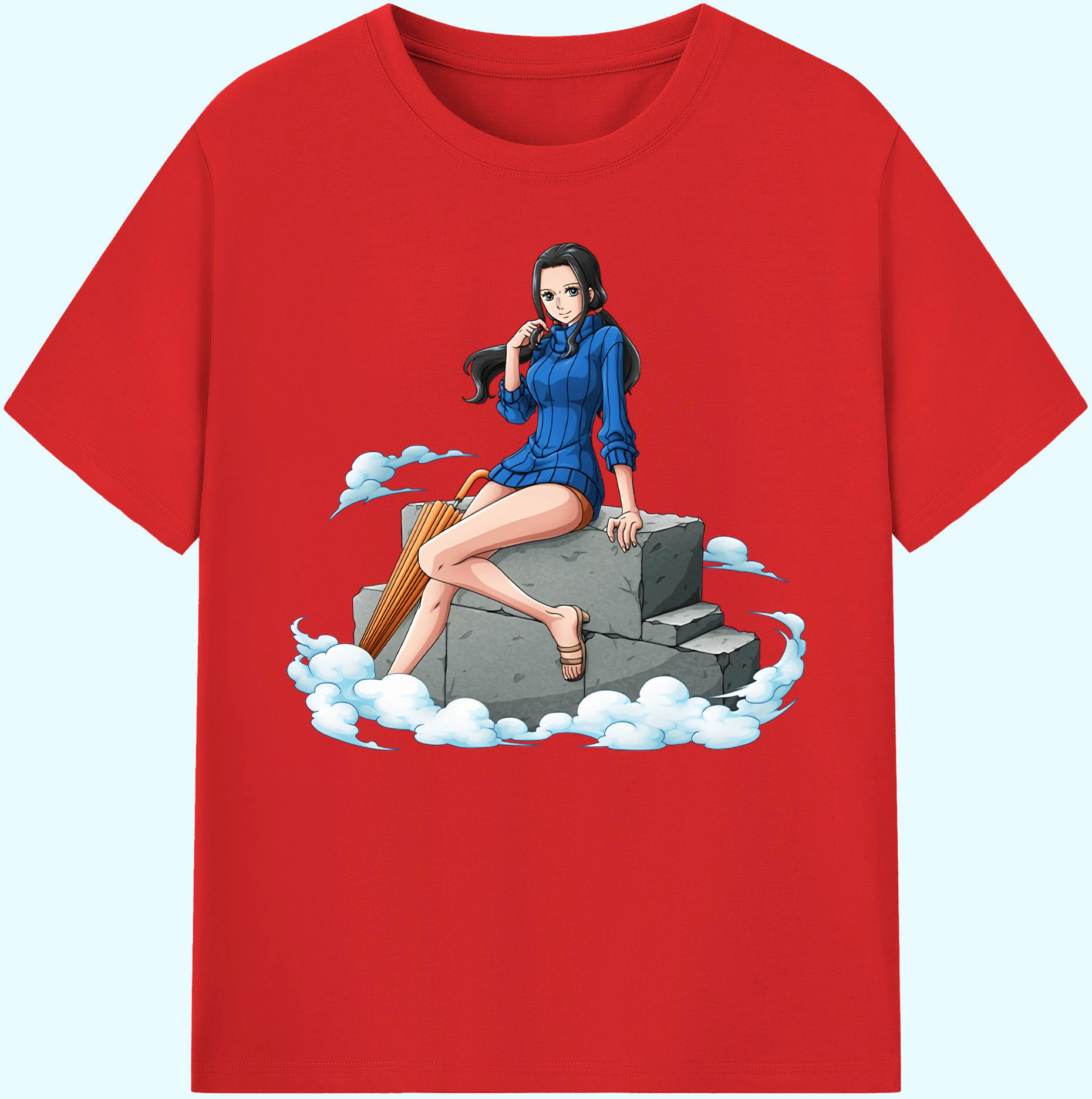 ワンピース ニコ・ロビン ONE PIECE Nico Robin 綿100％ メンズ半袖Tシャツ｜肌触りやわらか＆通気性