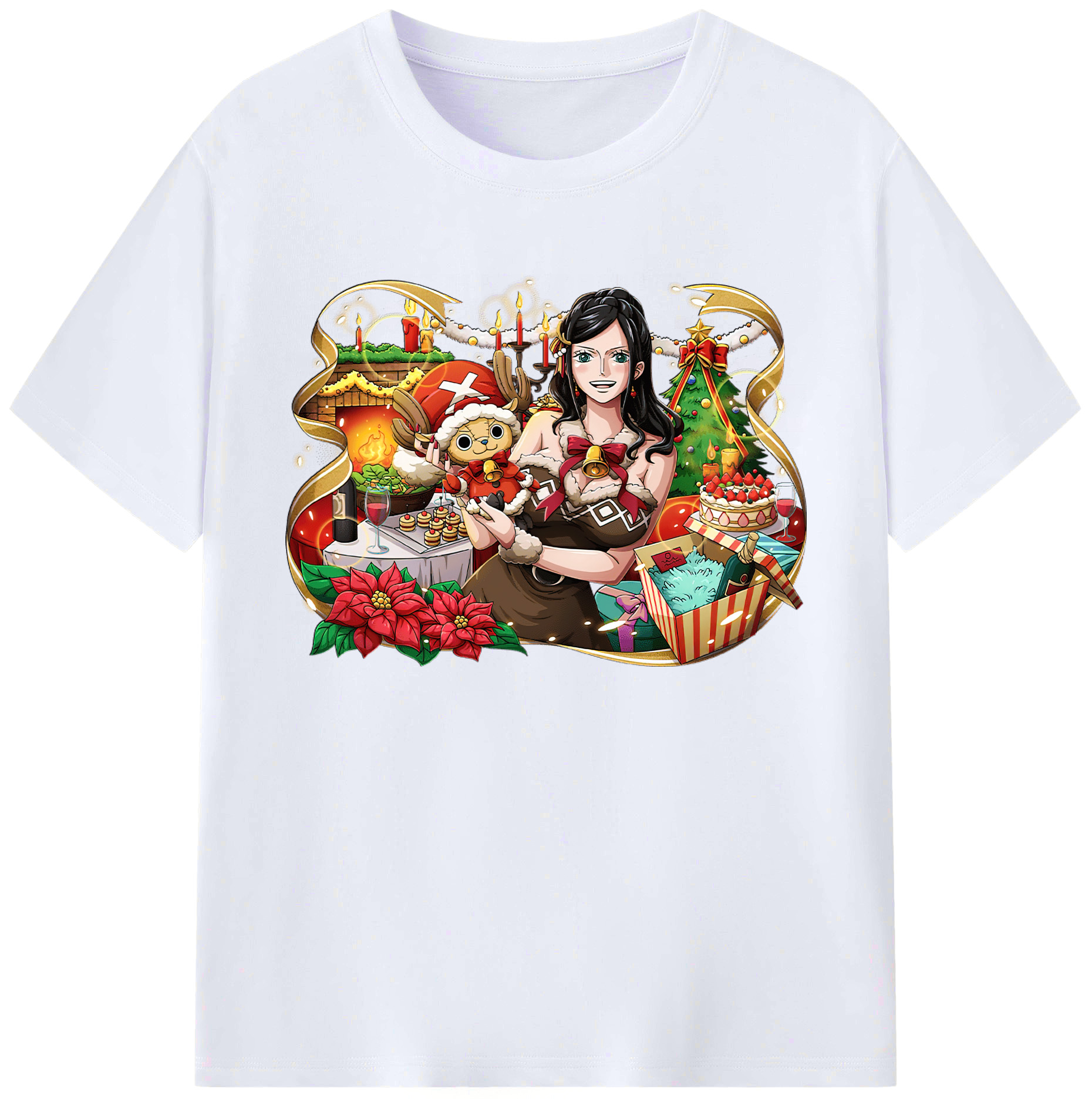 （画像用） ワンピース ニコ・ロビン ONE PIECE Nico Robin 綿100％ メンズ半袖Tシャツ｜肌触りやわらか＆通気性