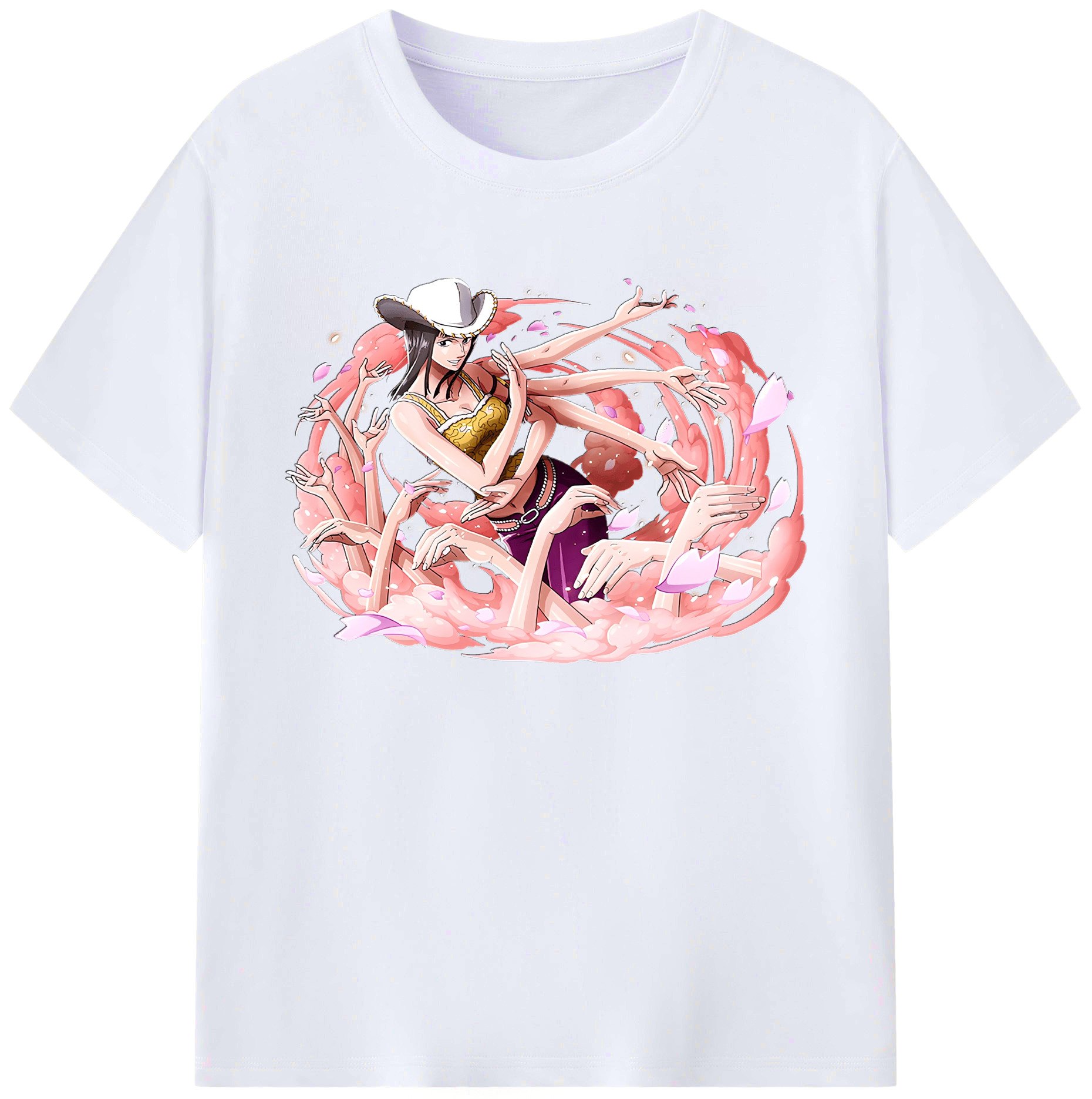 （画像用） ワンピース ニコ・ロビン ONE PIECE Nico Robin 綿100％ メンズ半袖Tシャツ｜肌触りやわらか＆通気性