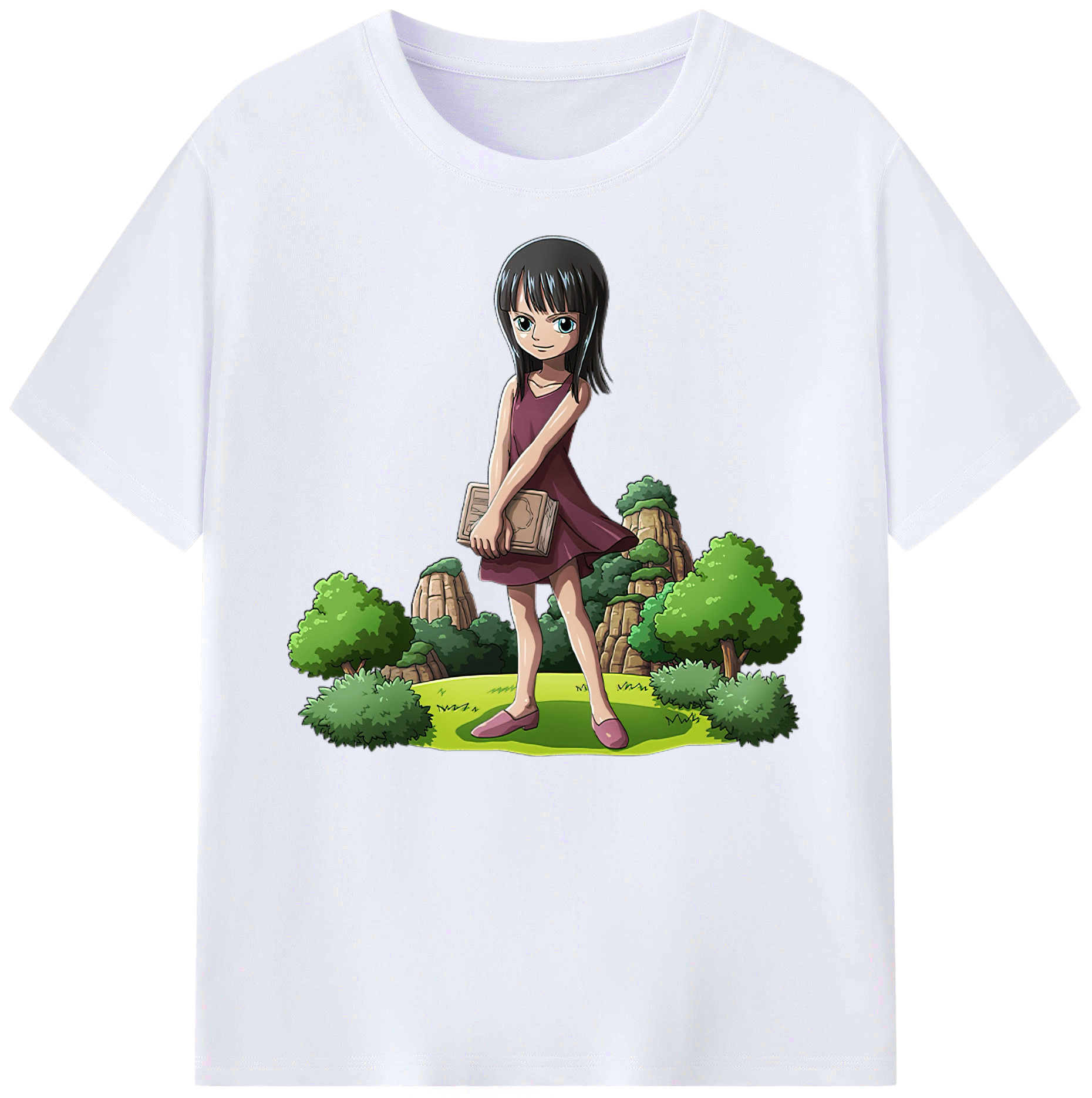 （画像用） ワンピース ニコ・ロビン ONE PIECE Nico Robin 綿100％ メンズ半袖Tシャツ｜肌触りやわらか＆通気性
