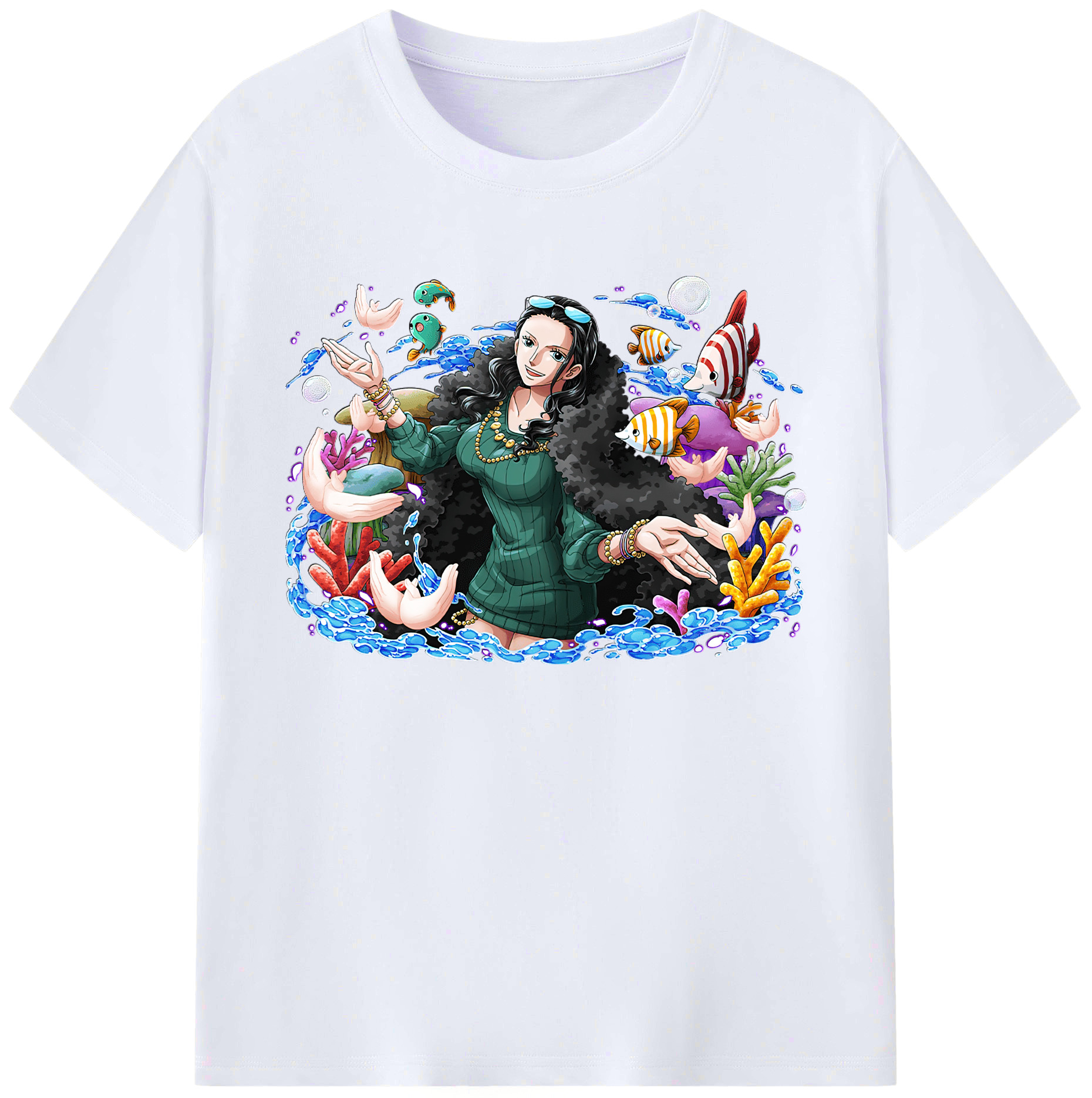（画像用） ワンピース ニコ・ロビン ONE PIECE Nico Robin 綿100％ メンズ半袖Tシャツ｜肌触りやわらか＆通気性