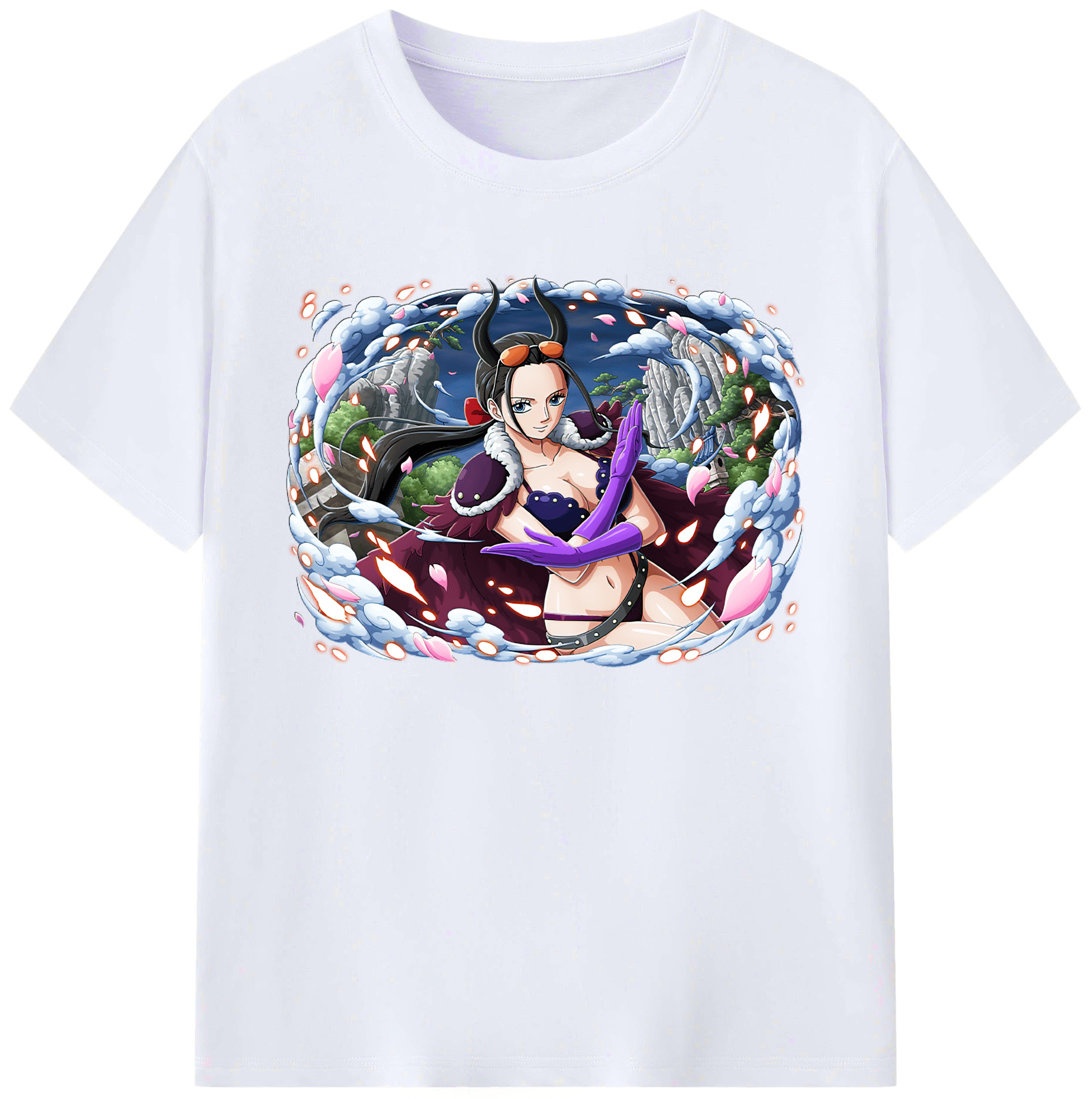 （画像用） ワンピース ニコ・ロビン ONE PIECE Nico Robin 綿100％ メンズ半袖Tシャツ｜肌触りやわらか＆通気性