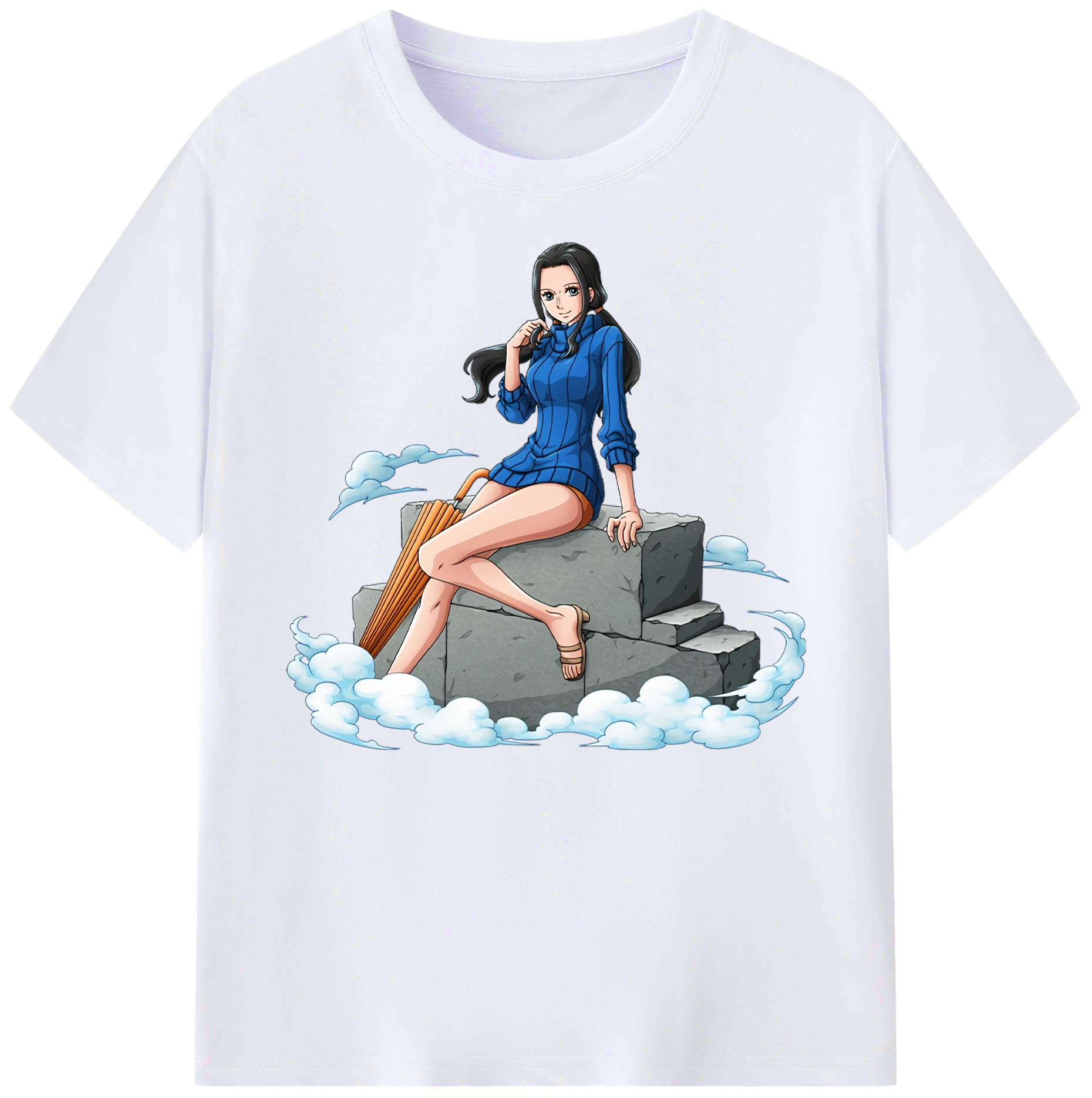 （画像用） ワンピース ニコ・ロビン ONE PIECE Nico Robin 綿100％ メンズ半袖Tシャツ｜肌触りやわらか＆通気性