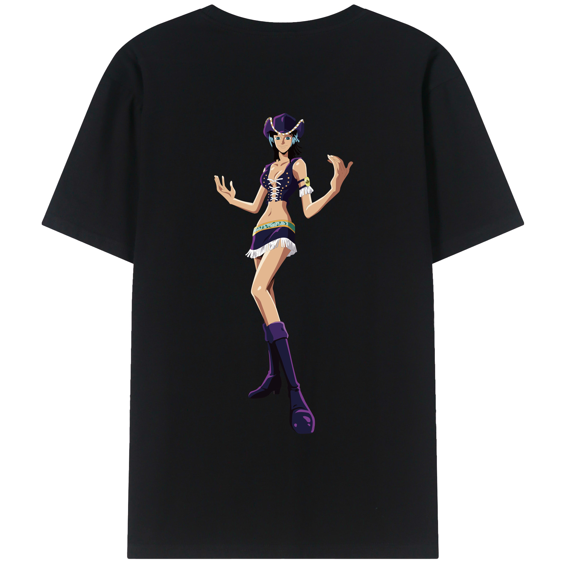 ワンピース ニコ・ロビン ONE PIECE Nico Robin レディース半袖Tシャツ(バックプリント)