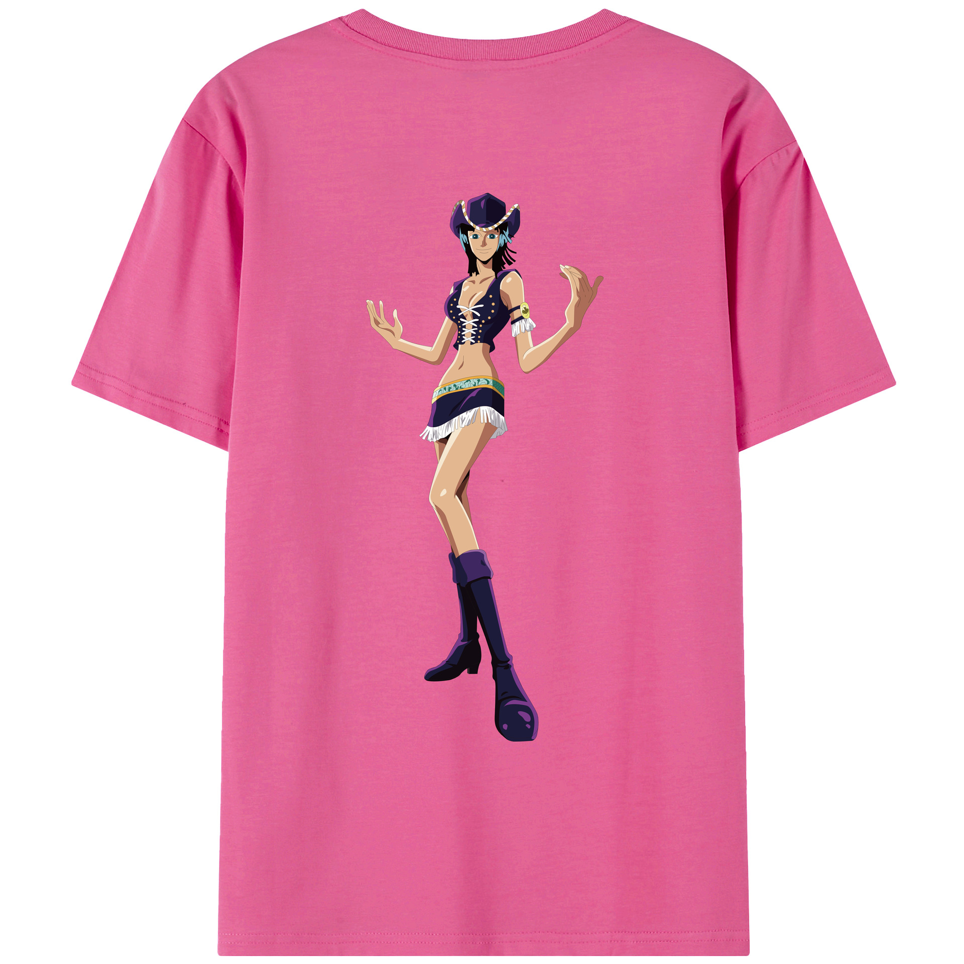 ワンピース ニコ・ロビン ONE PIECE Nico Robin レディース半袖Tシャツ(バックプリント)