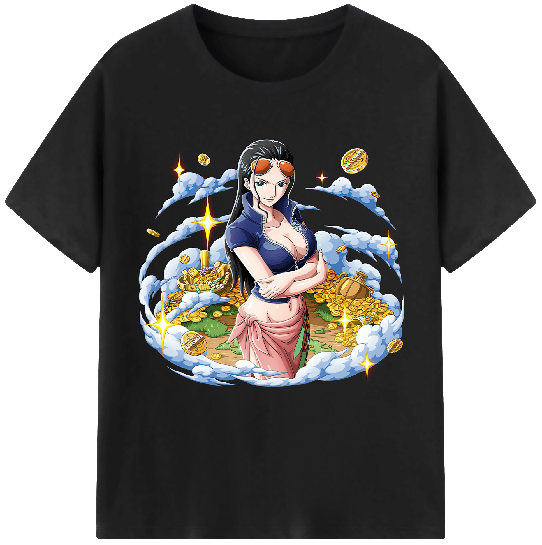 ワンピース ニコ・ロビン ONE PIECE Nico Robin レディースカジュアルプリントTシャツ（綿100％）