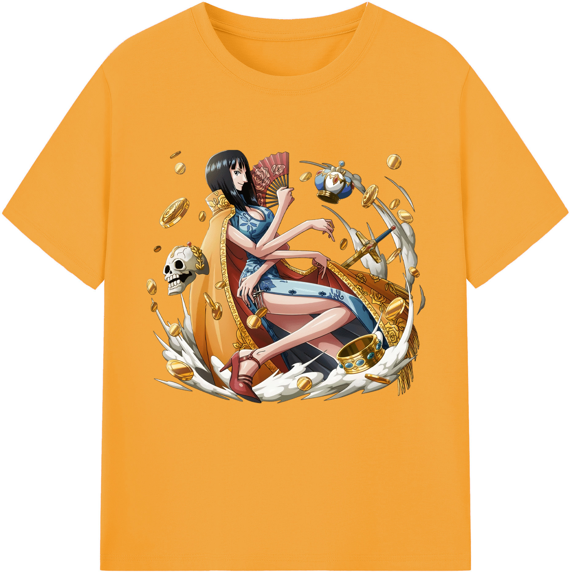 ワンピース ニコ・ロビン ONE PIECE Nico Robin レディースカジュアルプリントTシャツ（綿100％）