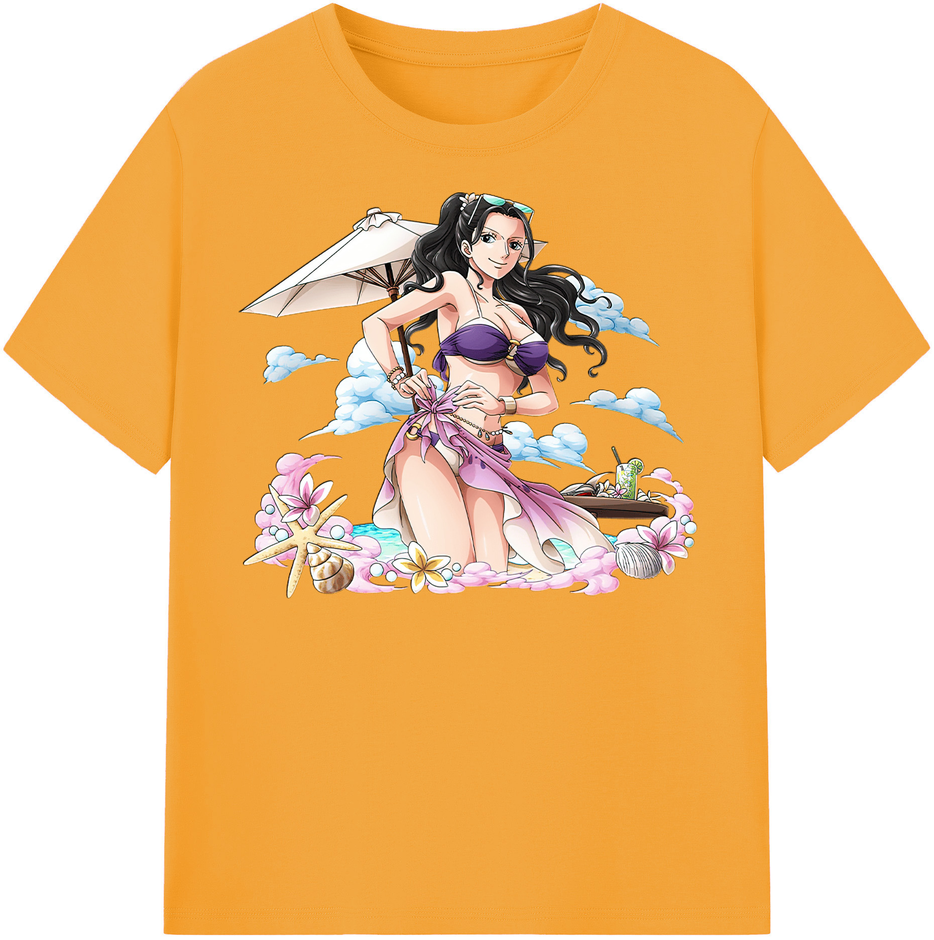 ワンピース ニコ・ロビン ONE PIECE Nico Robin レディースカジュアルプリントTシャツ（綿100％）