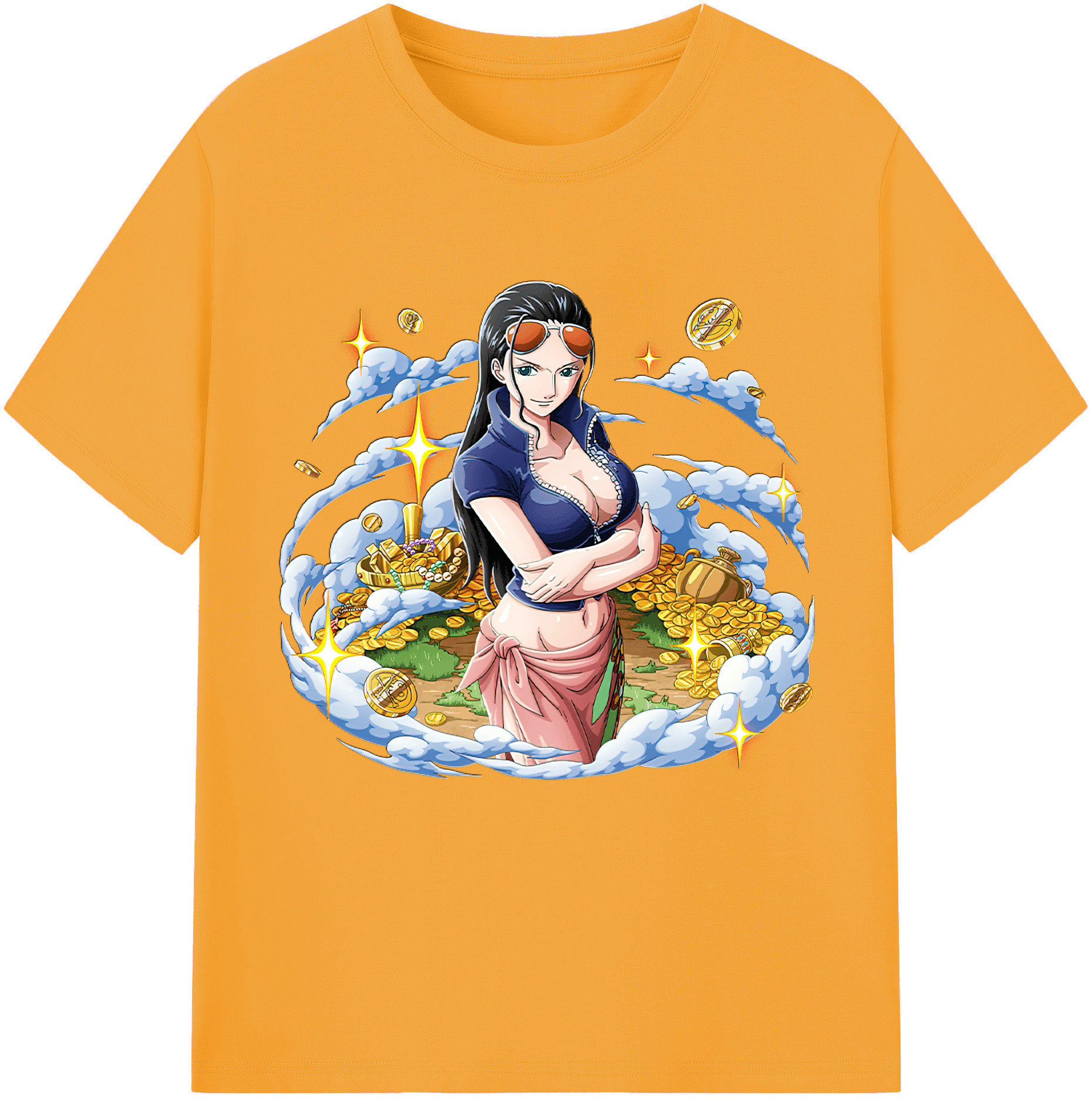 ワンピース ニコ・ロビン ONE PIECE Nico Robin レディースカジュアルプリントTシャツ（綿100％）