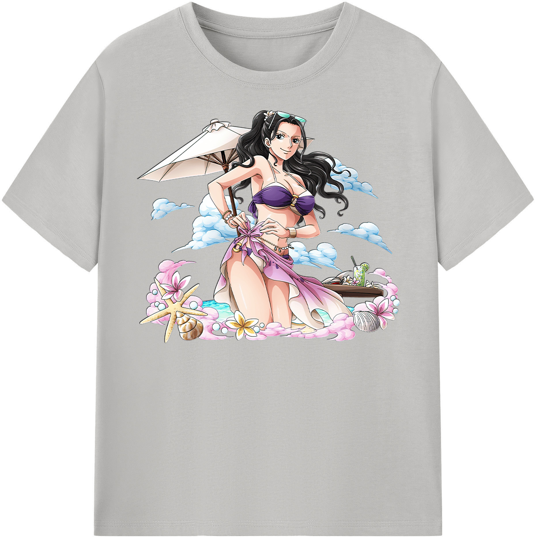 ワンピース ニコ・ロビン ONE PIECE Nico Robin レディースカジュアルプリントTシャツ（綿100％）