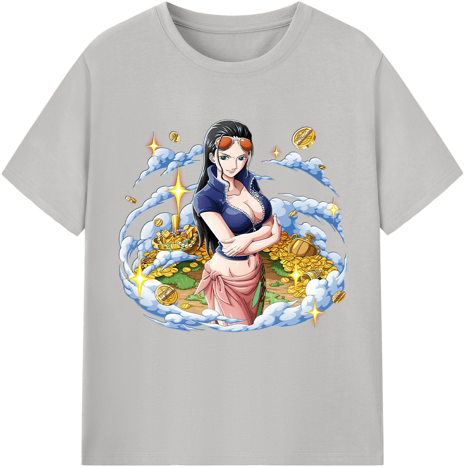 ワンピース ニコ・ロビン ONE PIECE Nico Robin レディースカジュアルプリントTシャツ（綿100％）