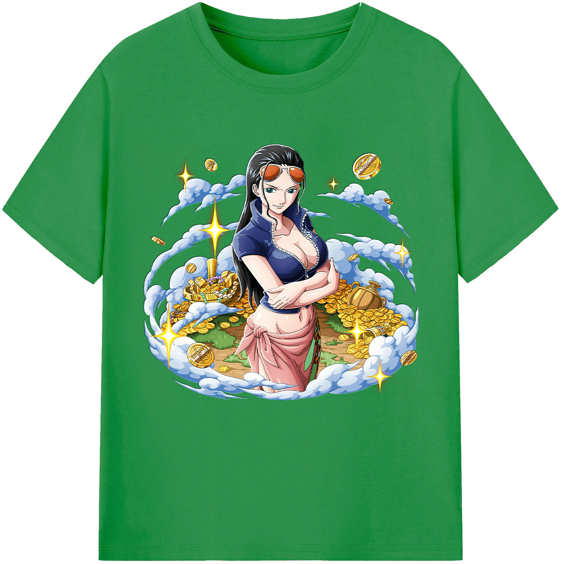 ワンピース ニコ・ロビン ONE PIECE Nico Robin レディースカジュアルプリントTシャツ（綿100％）