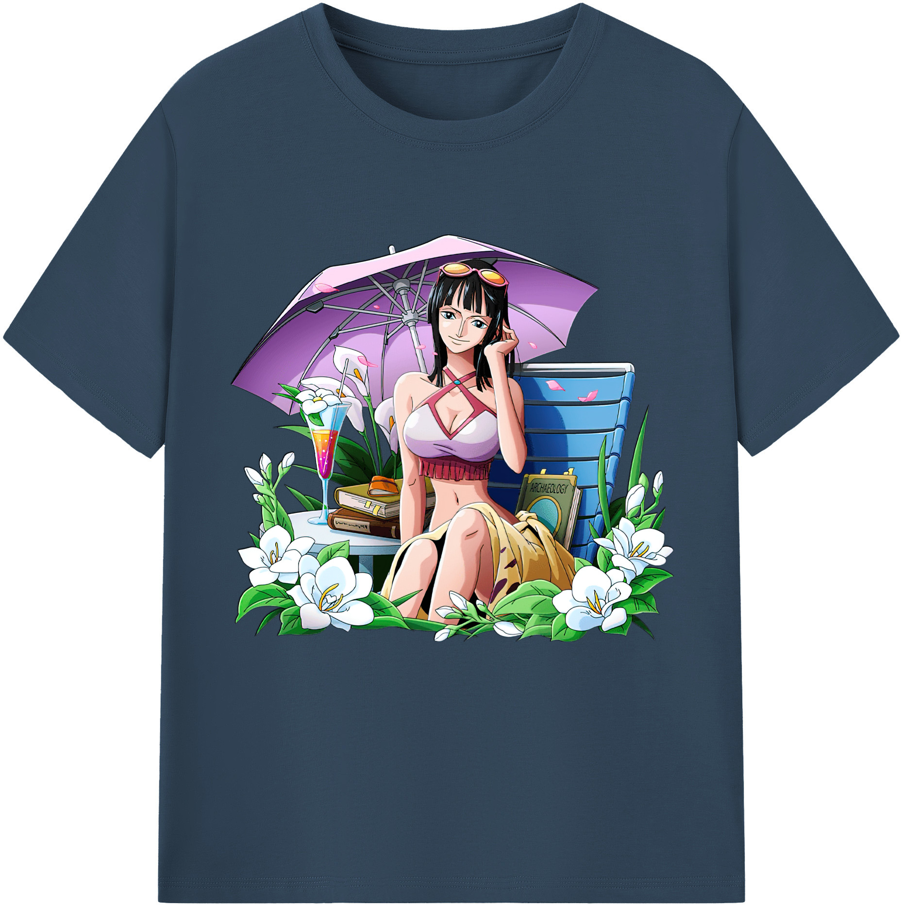 ワンピース ニコ・ロビン ONE PIECE Nico Robin レディースカジュアルプリントTシャツ（綿100％）