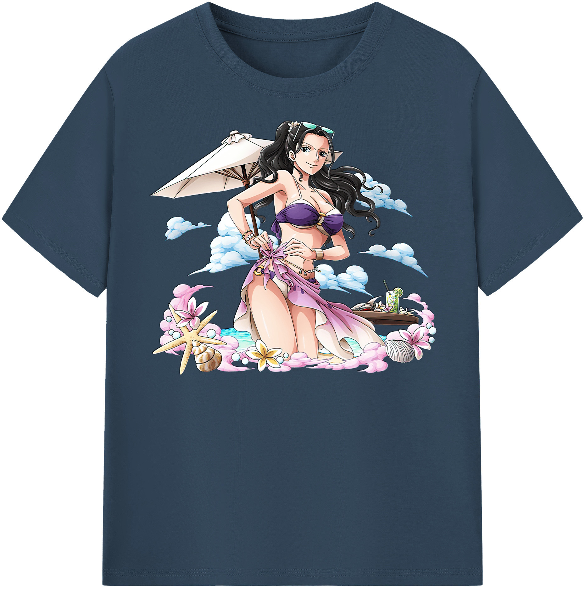 ワンピース ニコ・ロビン ONE PIECE Nico Robin レディースカジュアルプリントTシャツ（綿100％）