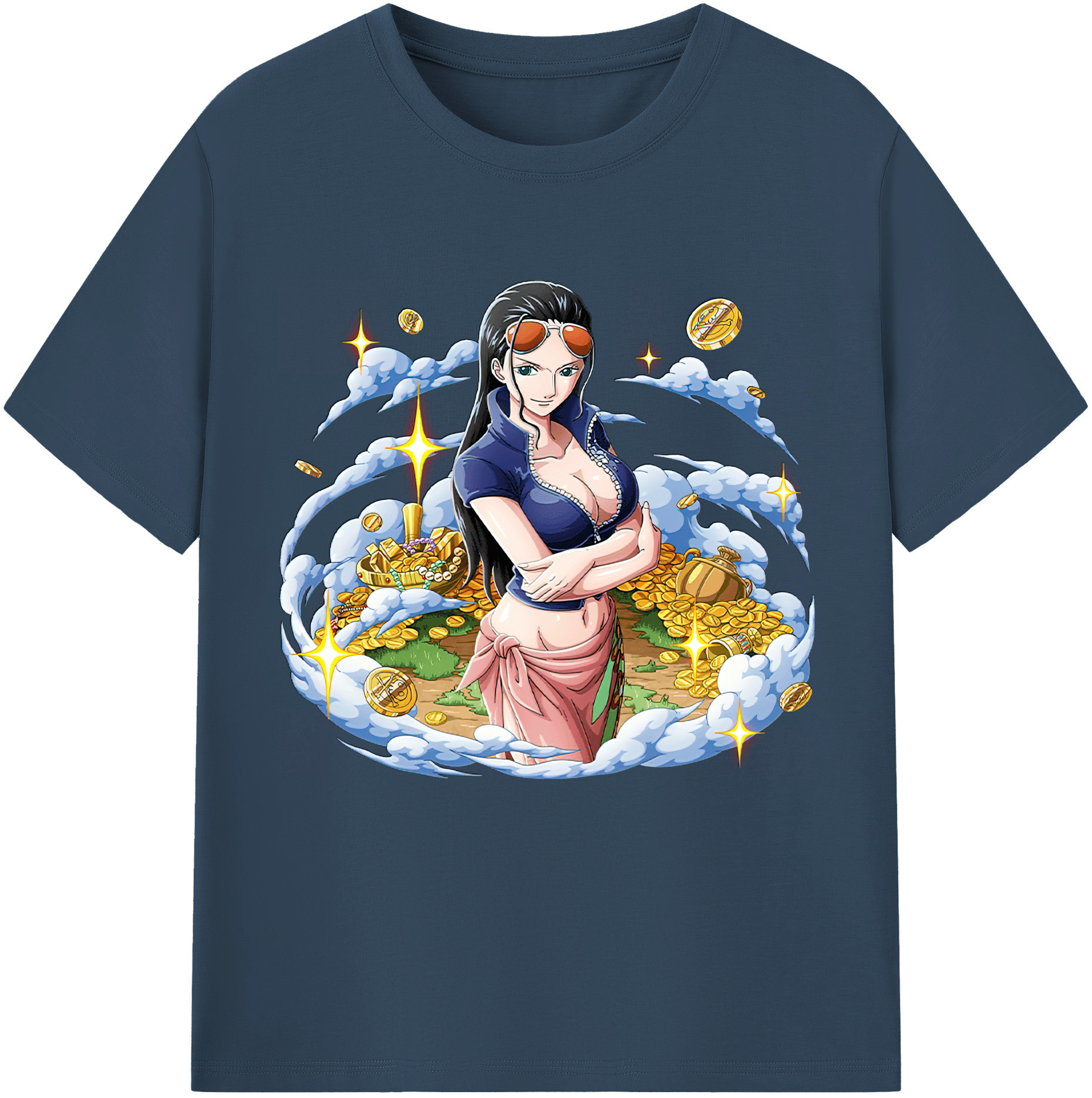 ワンピース ニコ・ロビン ONE PIECE Nico Robin レディースカジュアルプリントTシャツ（綿100％）