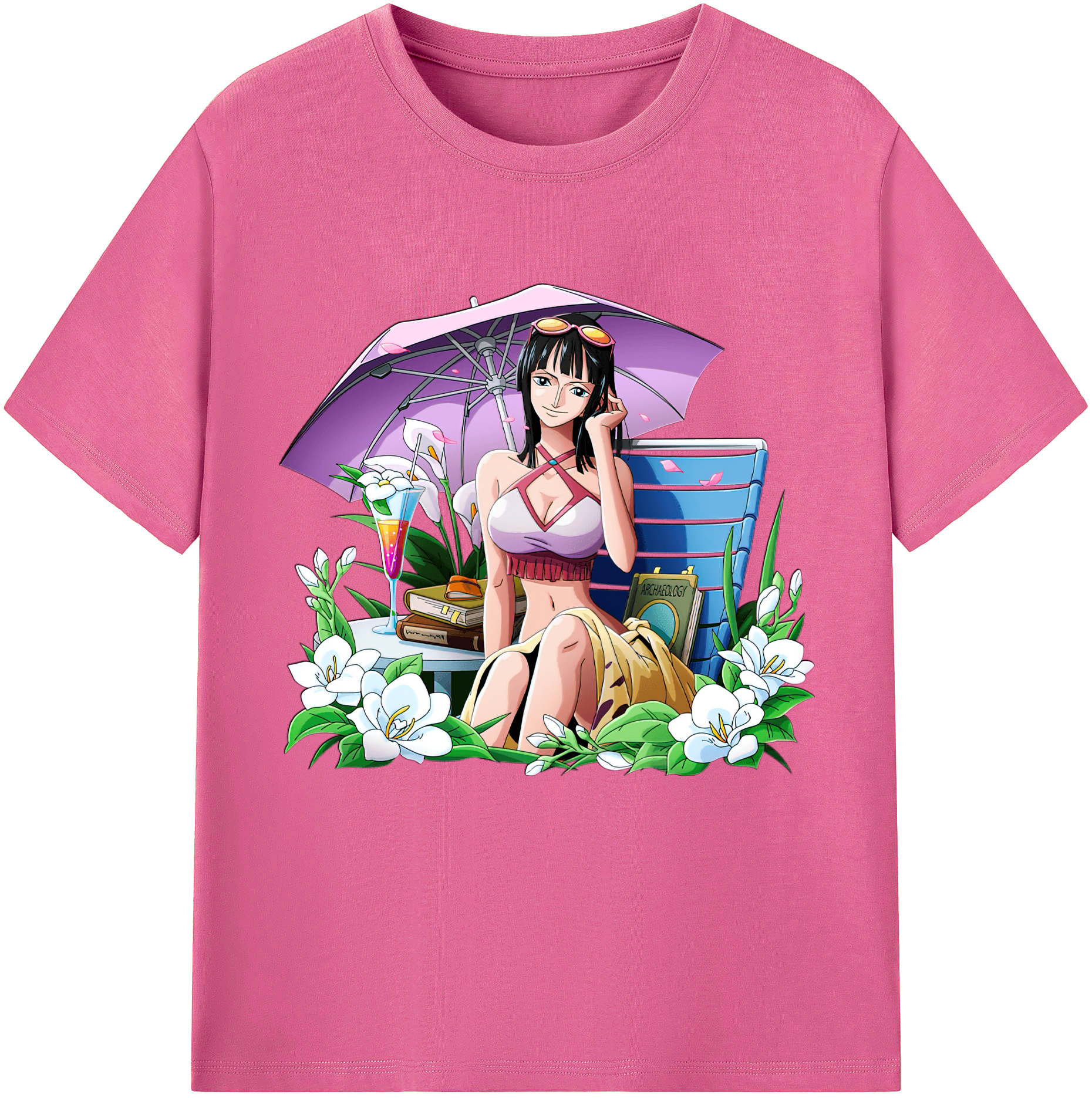 ワンピース ニコ・ロビン ONE PIECE Nico Robin レディースカジュアルプリントTシャツ（綿100％）