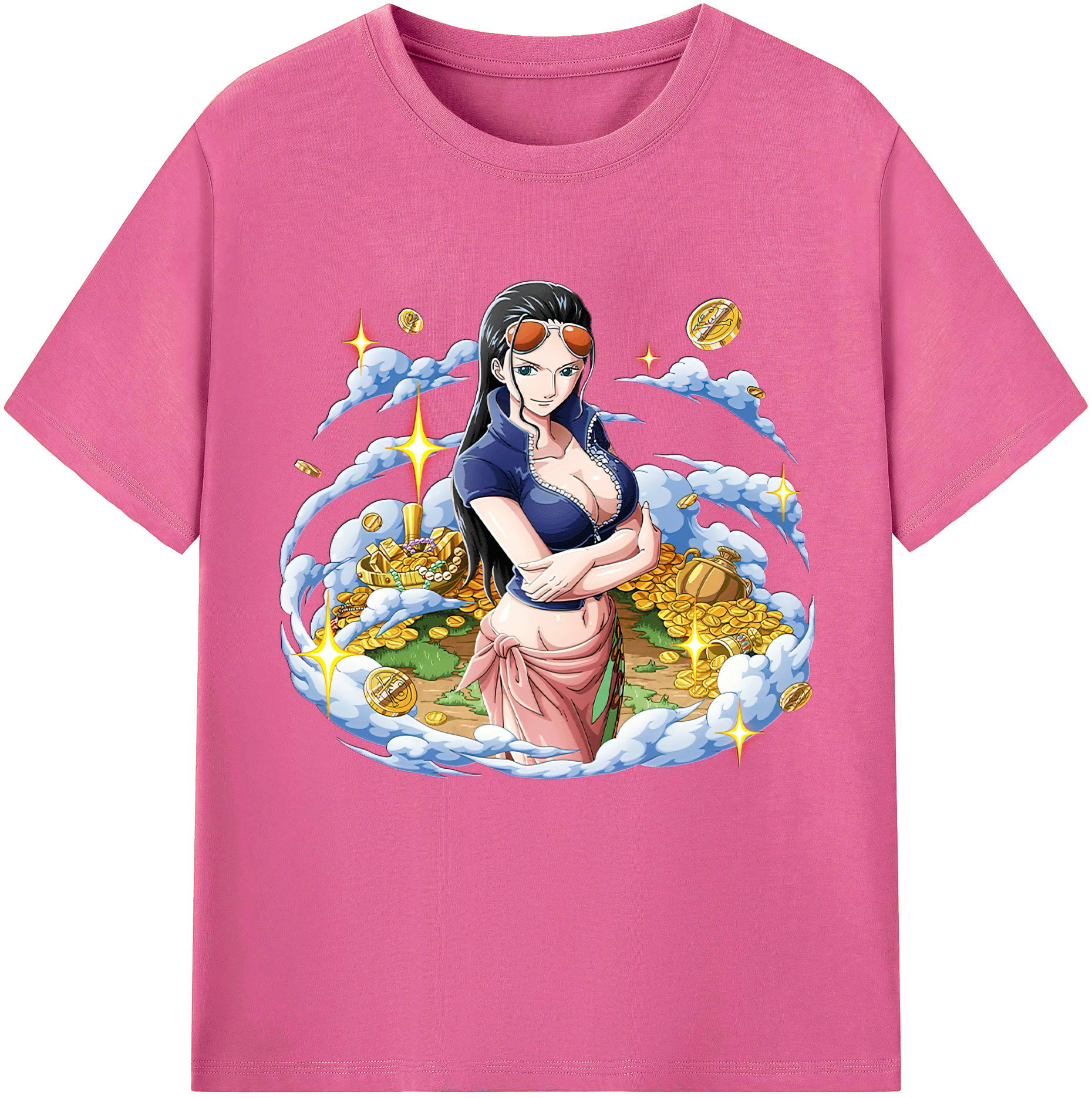 ワンピース ニコ・ロビン ONE PIECE Nico Robin レディースカジュアルプリントTシャツ（綿100％）