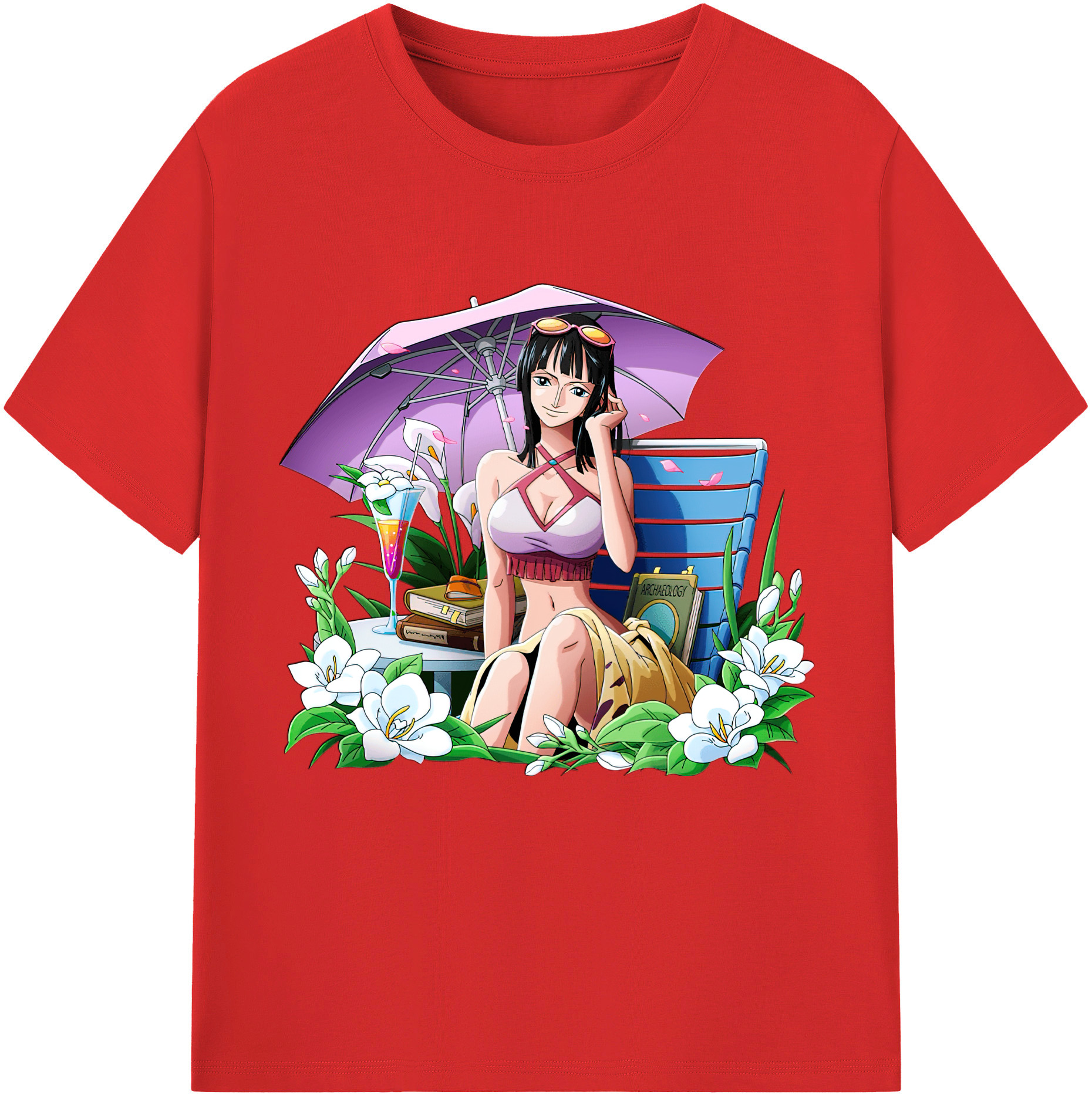 ワンピース ニコ・ロビン ONE PIECE Nico Robin レディースカジュアルプリントTシャツ（綿100％）