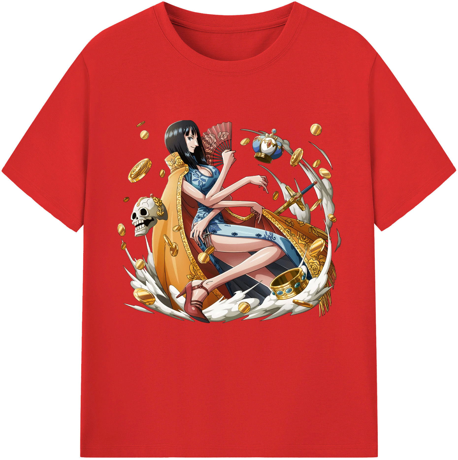 ワンピース ニコ・ロビン ONE PIECE Nico Robin レディースカジュアルプリントTシャツ（綿100％）