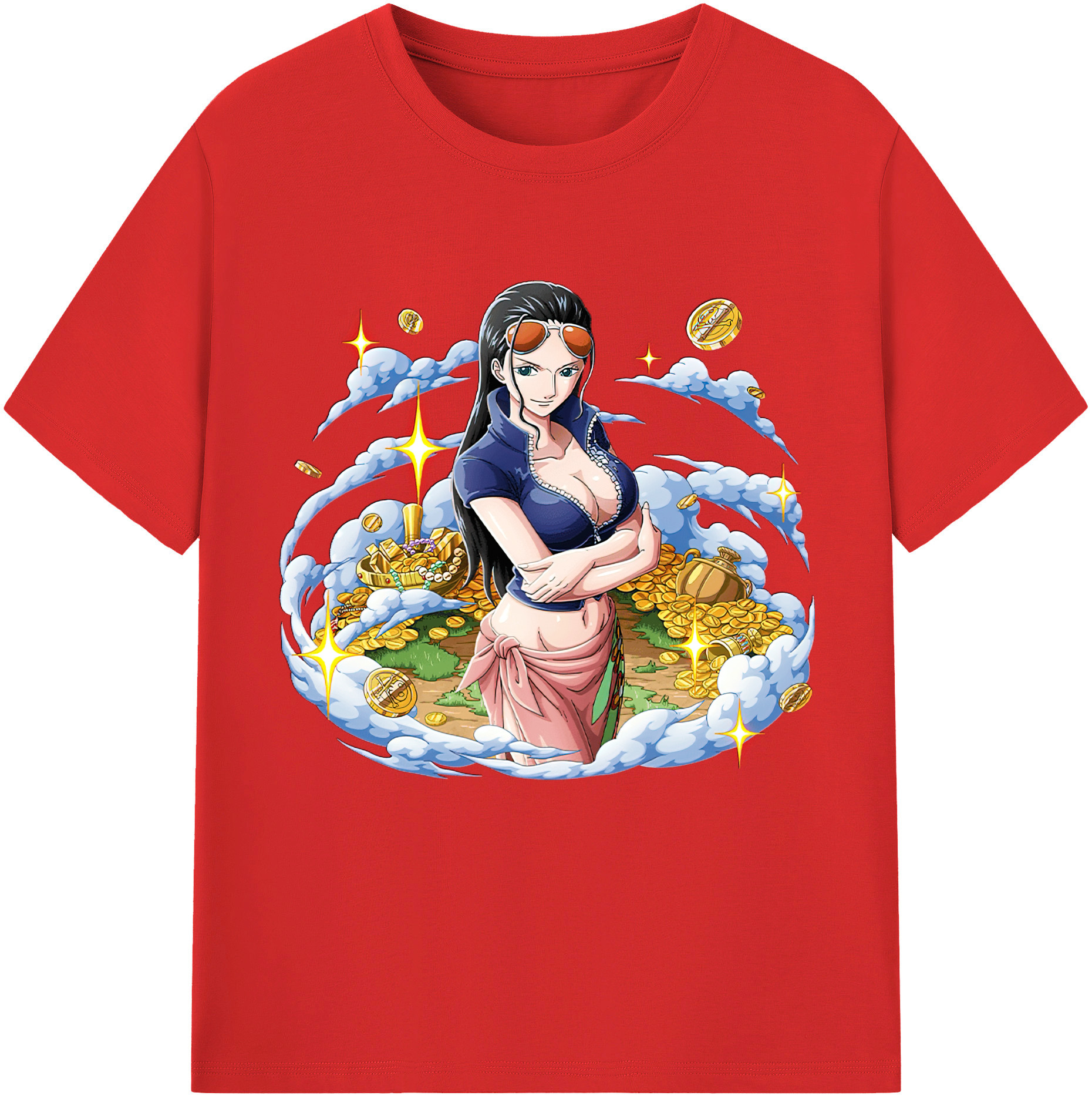 ワンピース ニコ・ロビン ONE PIECE Nico Robin レディースカジュアルプリントTシャツ（綿100％）
