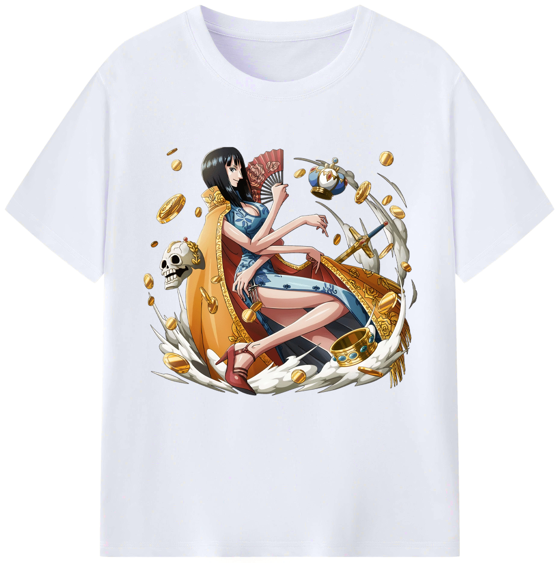 （画像用） ワンピース ニコ・ロビン ONE PIECE Nico Robin レディースカジュアルプリントTシャツ（綿100％）