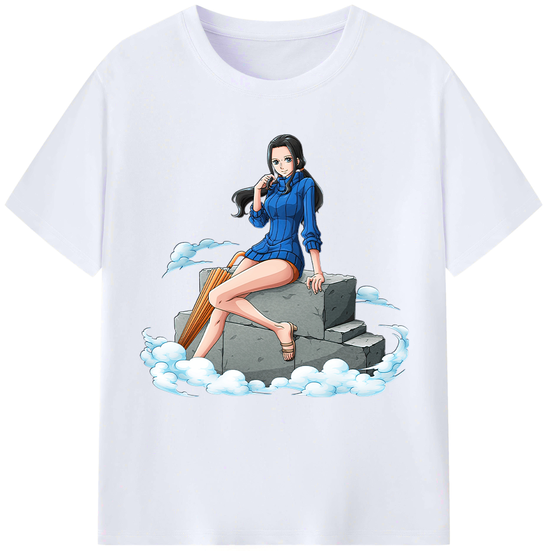 （画像用） ワンピース ニコ・ロビン ONE PIECE Nico Robin レディースカジュアルプリントTシャツ（綿100％）