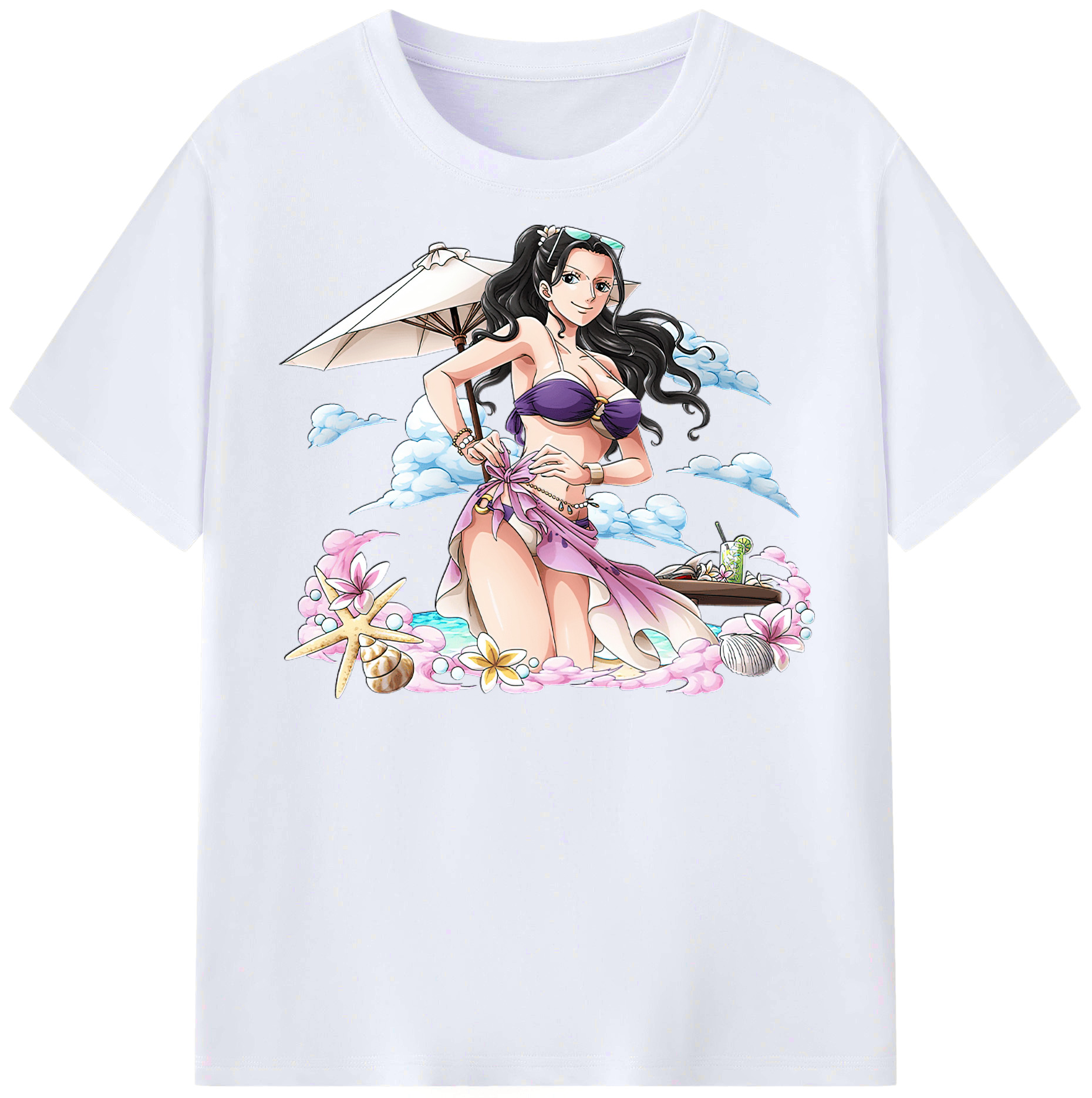 （画像用） ワンピース ニコ・ロビン ONE PIECE Nico Robin レディースカジュアルプリントTシャツ（綿100％）