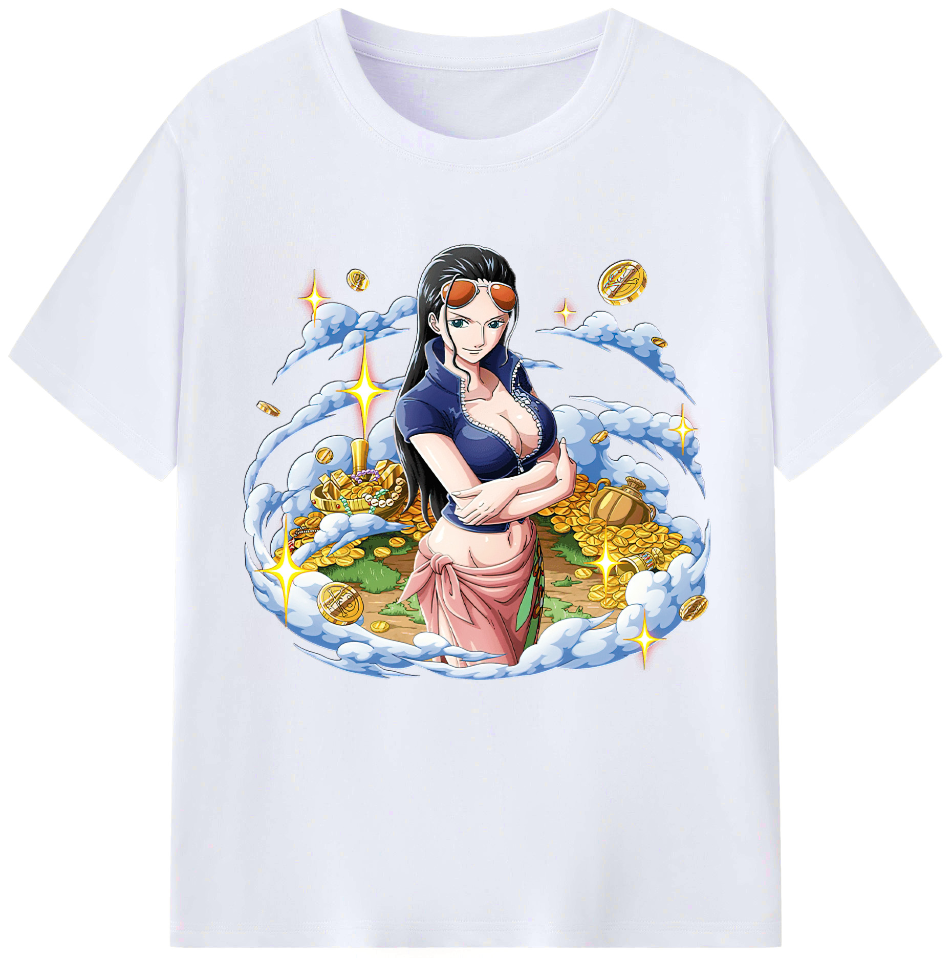 （画像用） ワンピース ニコ・ロビン ONE PIECE Nico Robin レディースカジュアルプリントTシャツ（綿100％）