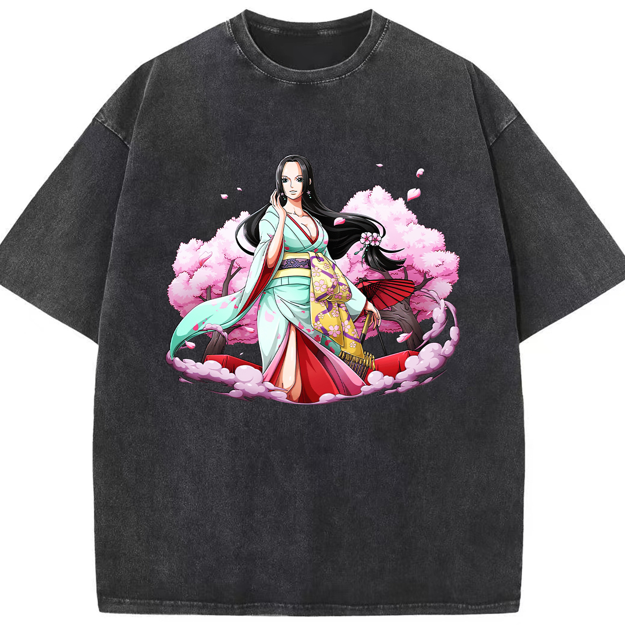 ワンピース ボア・ハンコック ONE PIECE Boa·Hancock 綿100% ヴィンテージ風 半袖Tシャツ（フロントプリント）