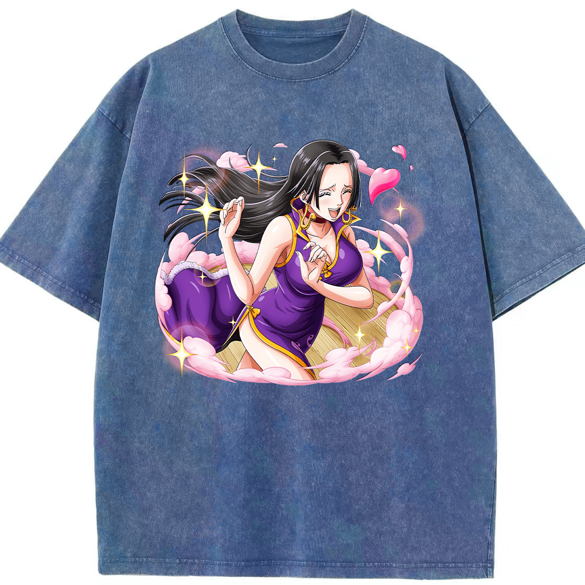 ワンピース ボア・ハンコック ONE PIECE Boa·Hancock 綿100% ヴィンテージ風 半袖Tシャツ（フロントプリント）