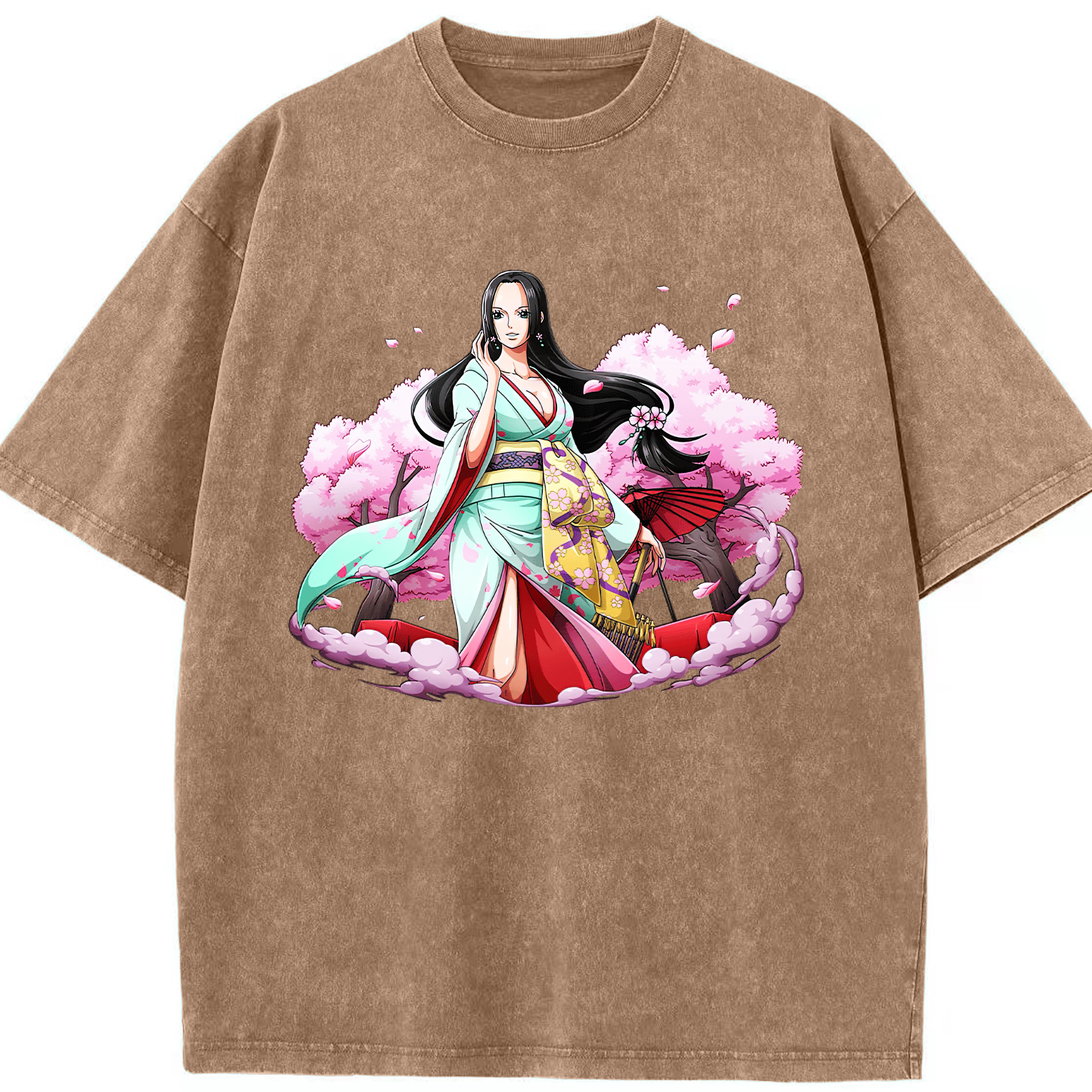 ワンピース ボア・ハンコック ONE PIECE Boa·Hancock 綿100% ヴィンテージ風 半袖Tシャツ（フロントプリント）