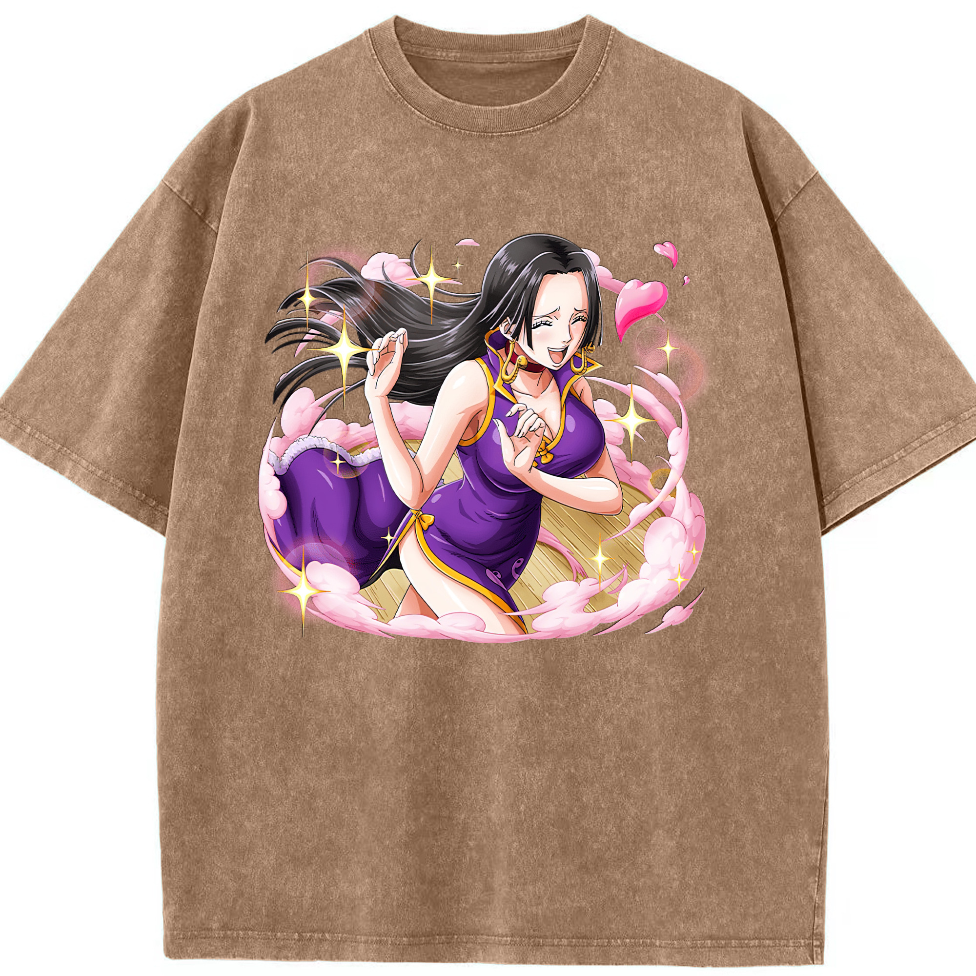 ワンピース ボア・ハンコック ONE PIECE Boa·Hancock 綿100% ヴィンテージ風 半袖Tシャツ（フロントプリント）
