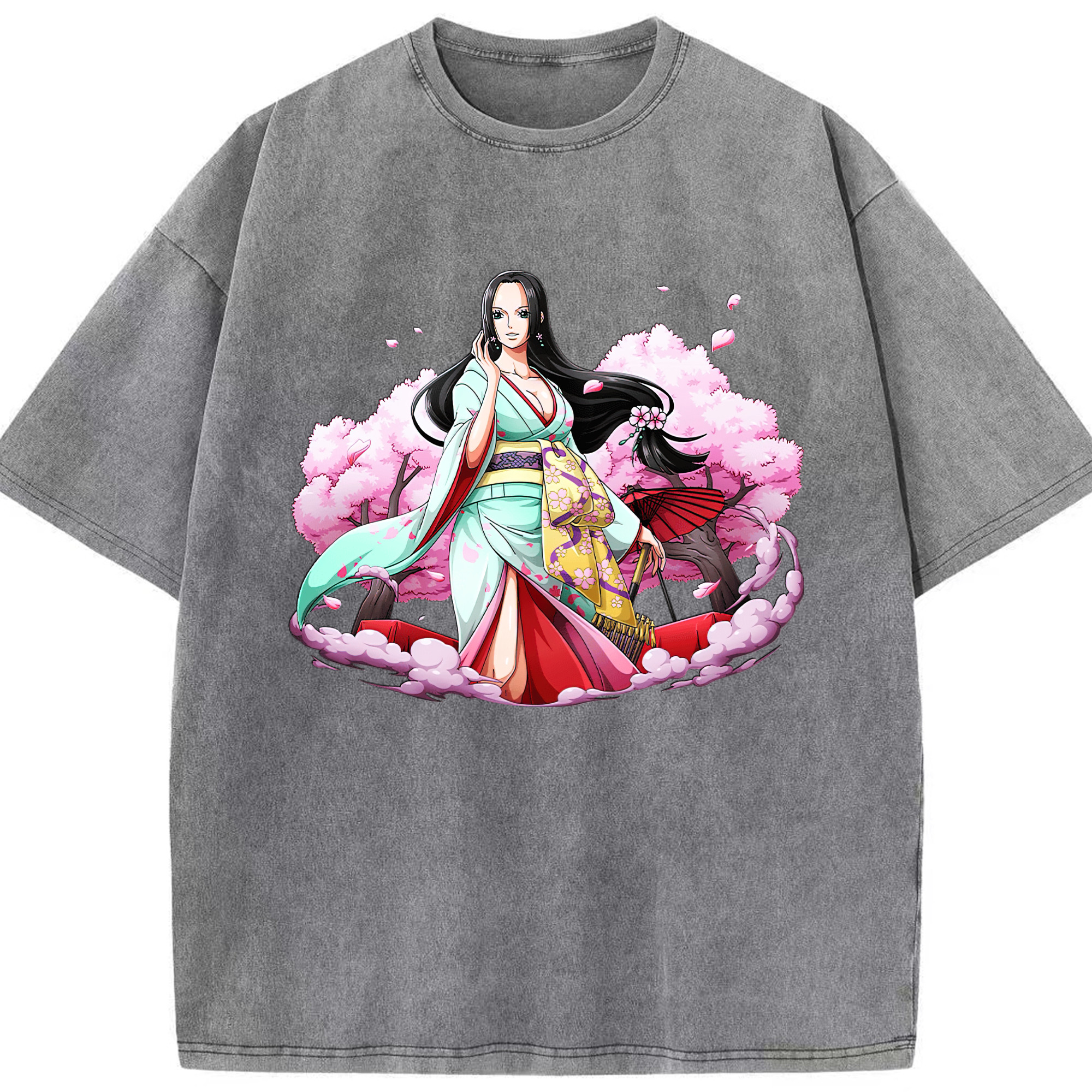 ワンピース ボア・ハンコック ONE PIECE Boa·Hancock 綿100% ヴィンテージ風 半袖Tシャツ（フロントプリント）