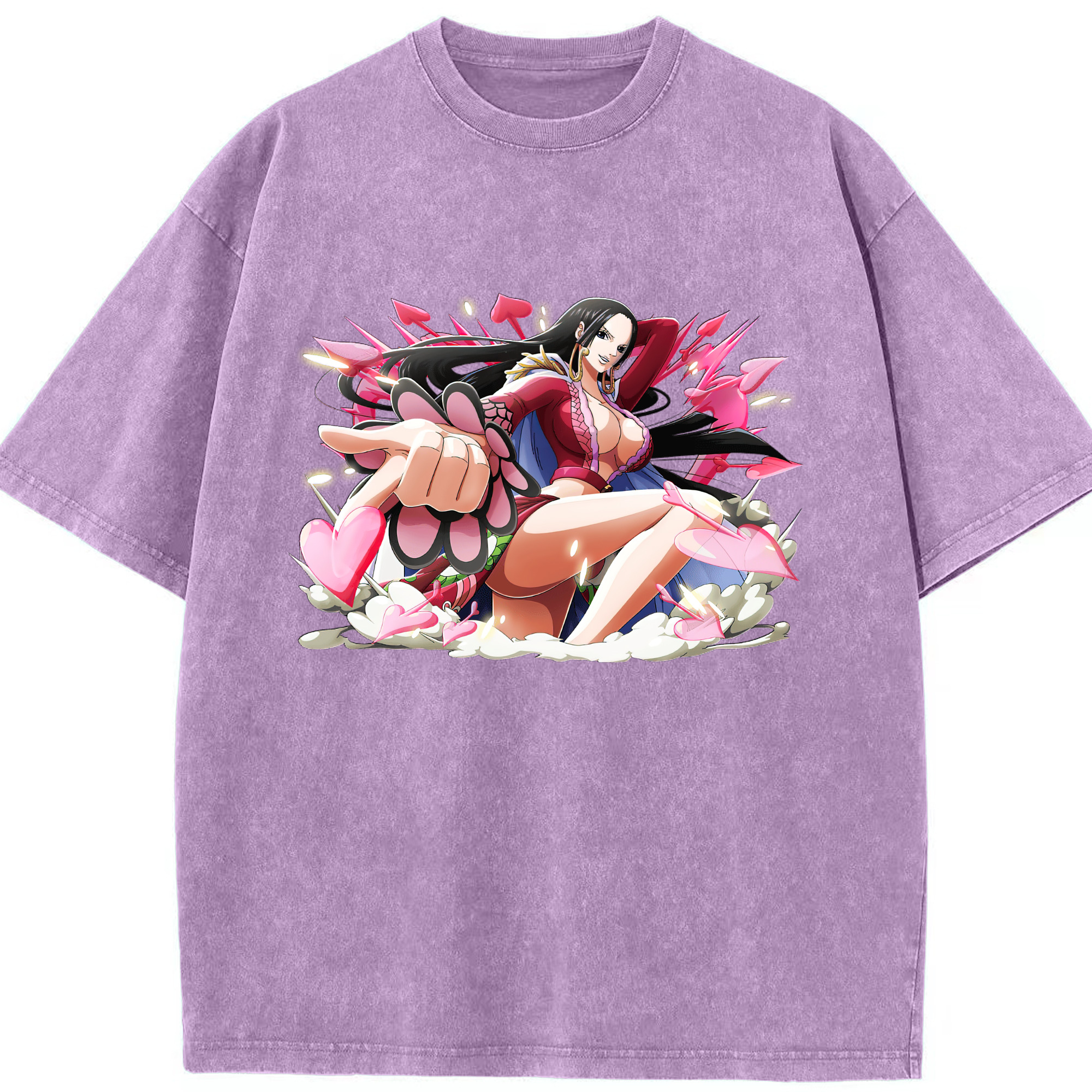 ワンピース ボア・ハンコック ONE PIECE Boa·Hancock 綿100% ヴィンテージ風 半袖Tシャツ（フロントプリント）