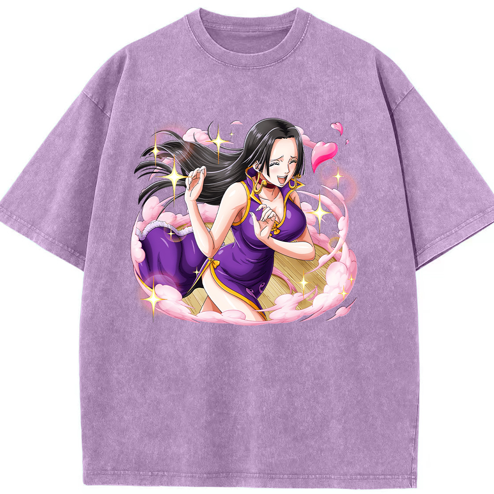 ワンピース ボア・ハンコック ONE PIECE Boa·Hancock 綿100% ヴィンテージ風 半袖Tシャツ（フロントプリント）