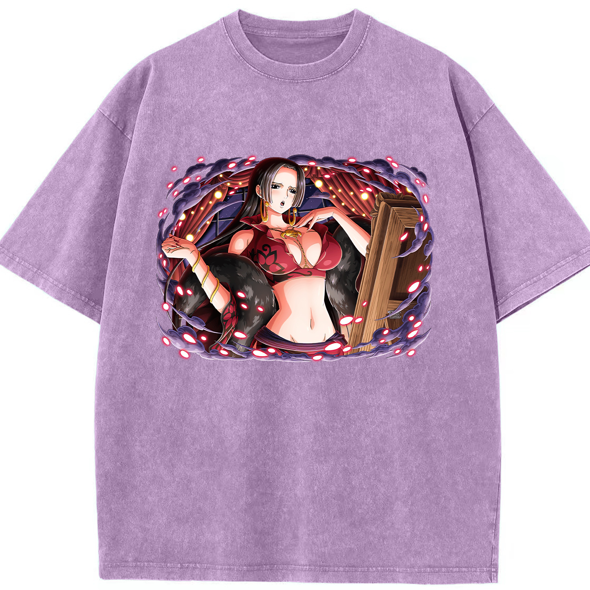 ワンピース ボア・ハンコック ONE PIECE Boa·Hancock 綿100% ヴィンテージ風 半袖Tシャツ（フロントプリント）