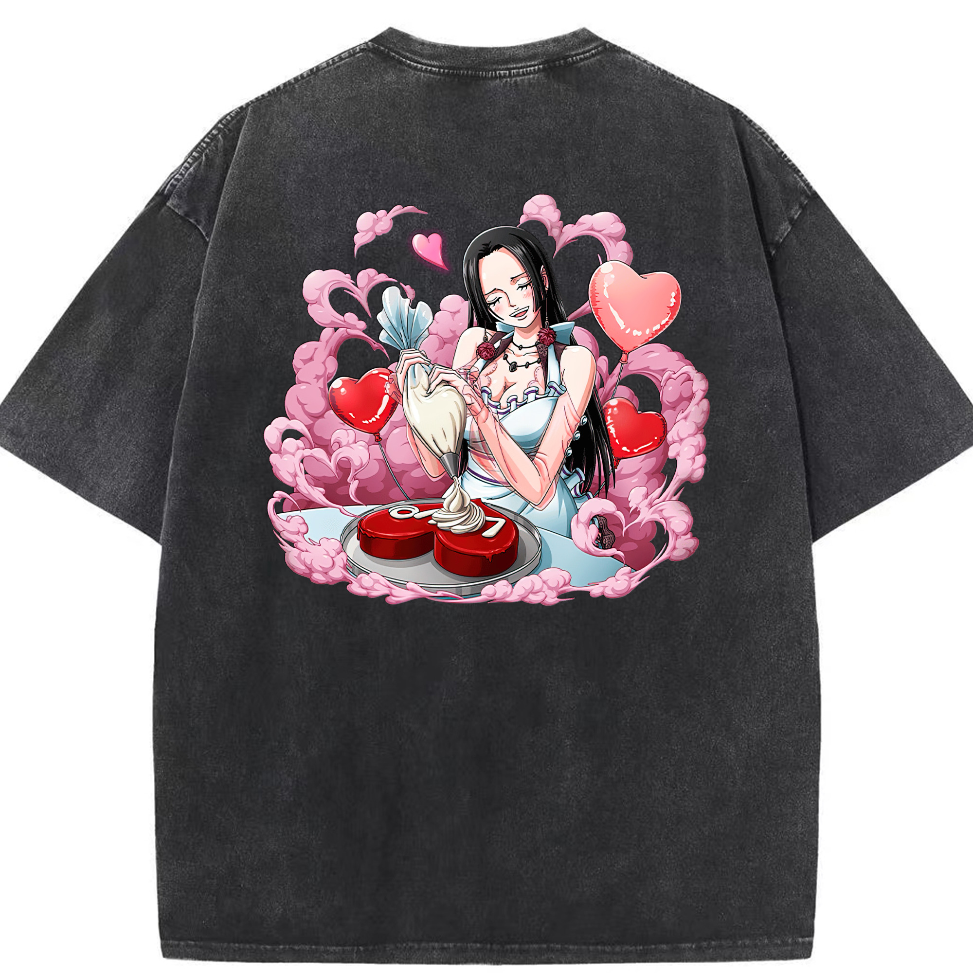 ワンピース ボア・ハンコック ONE PIECE Boa·Hancock 綿100% ヴィンテージ風 半袖Tシャツ（背面プリント）
