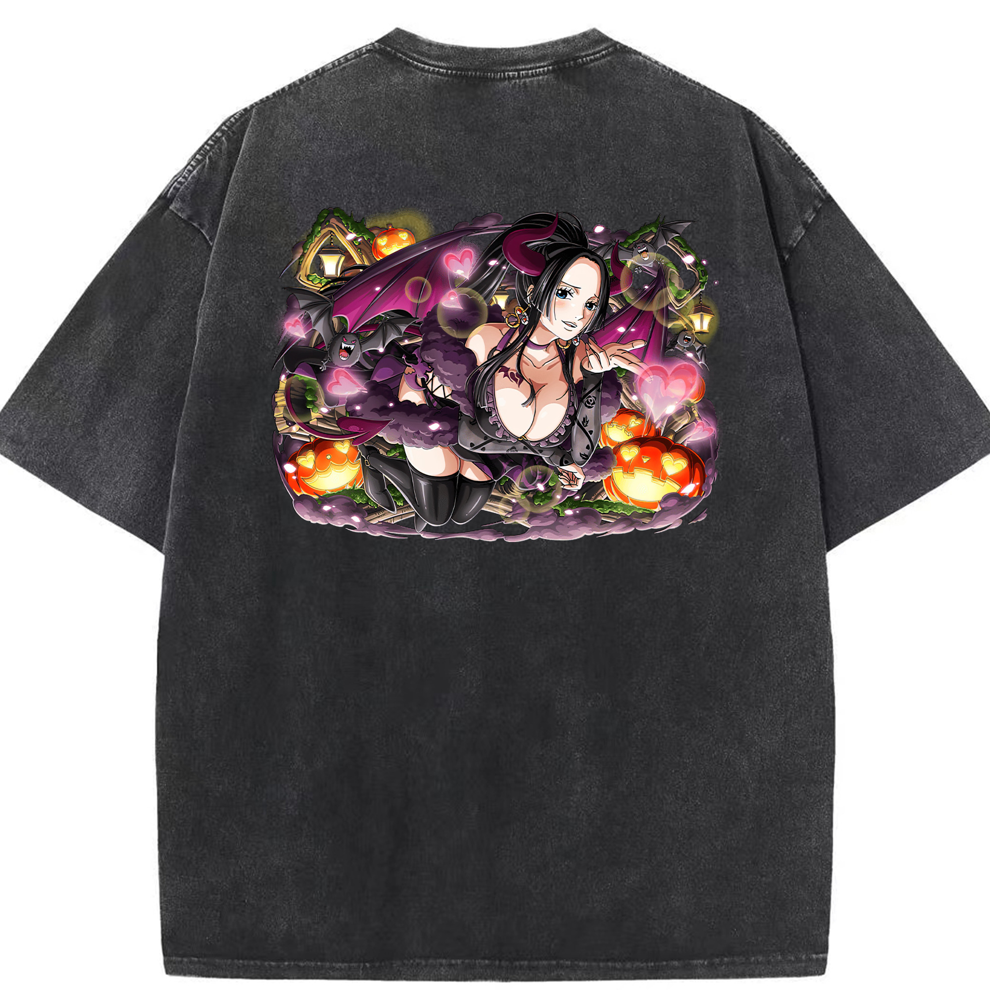 ワンピース ボア・ハンコック ONE PIECE Boa·Hancock 綿100% ヴィンテージ風 半袖Tシャツ（背面プリント）