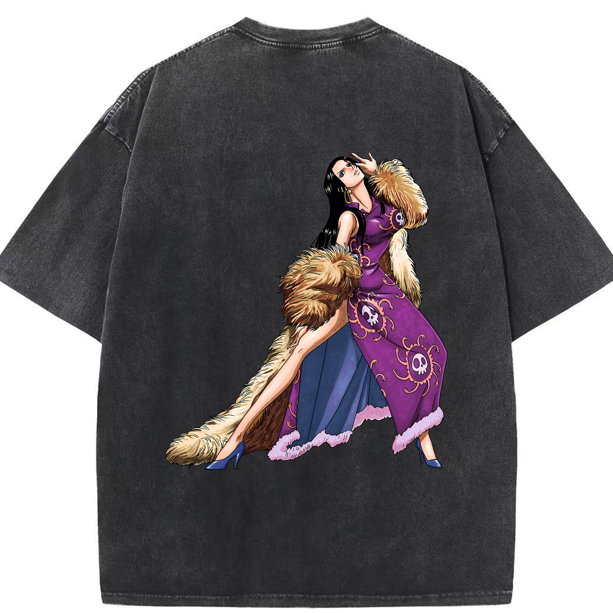 ワンピース ボア・ハンコック ONE PIECE Boa·Hancock 綿100% ヴィンテージ風 半袖Tシャツ（背面プリント）