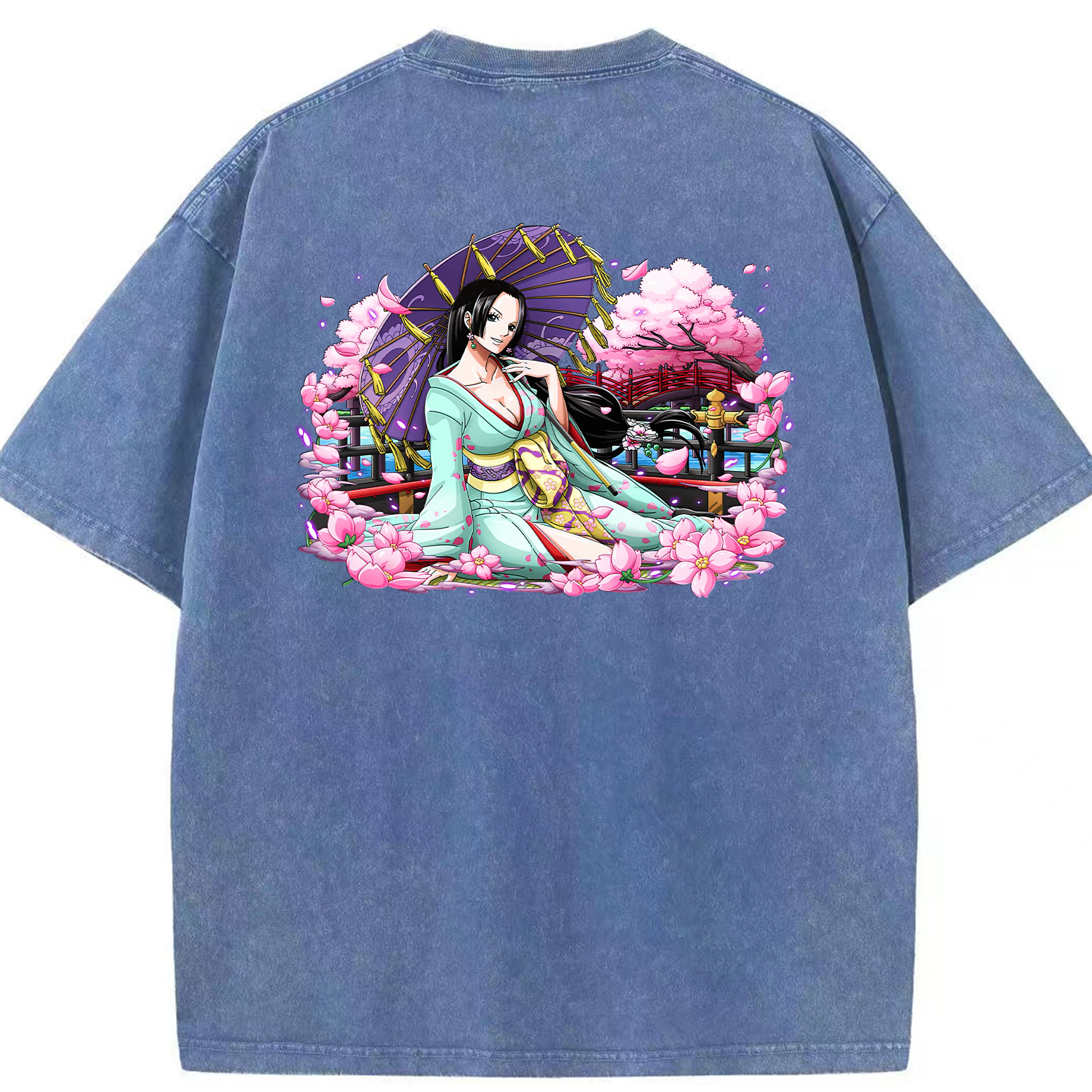 ワンピース ボア・ハンコック ONE PIECE Boa·Hancock 綿100% ヴィンテージ風 半袖Tシャツ（背面プリント）