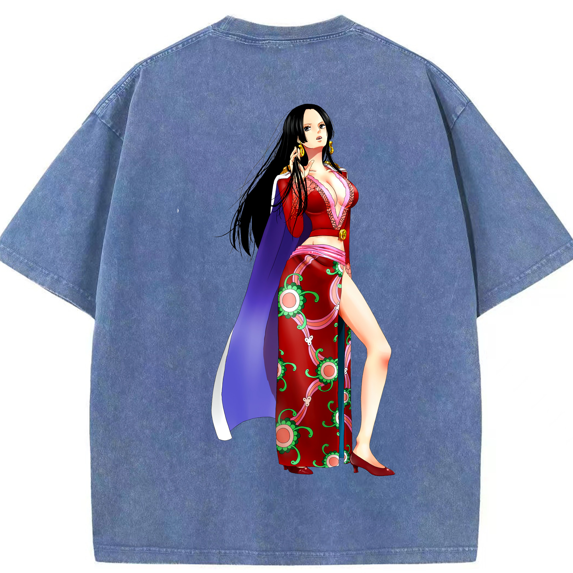 ワンピース ボア・ハンコック ONE PIECE Boa·Hancock 綿100% ヴィンテージ風 半袖Tシャツ（背面プリント）