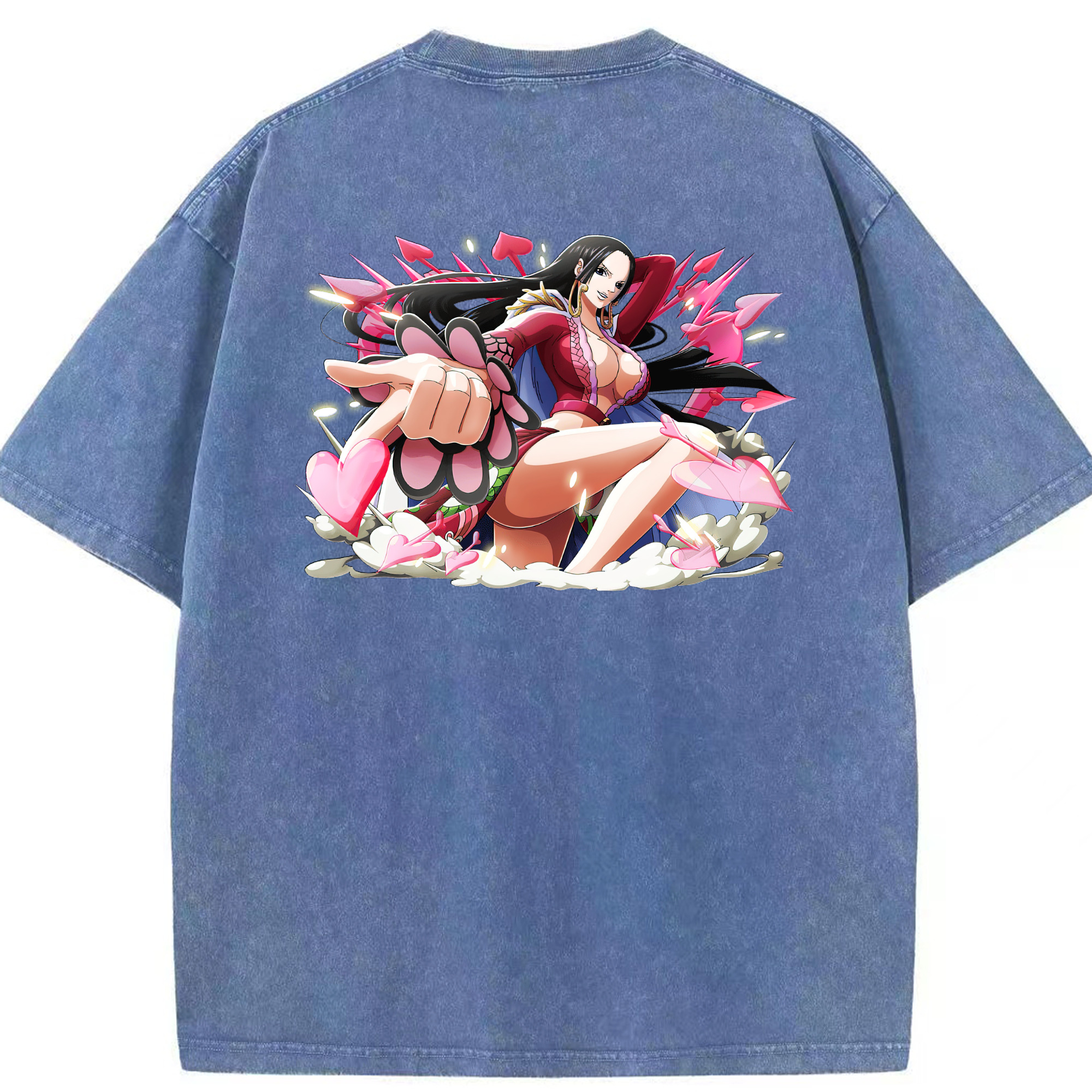ワンピース ボア・ハンコック ONE PIECE Boa·Hancock 綿100% ヴィンテージ風 半袖Tシャツ（背面プリント）