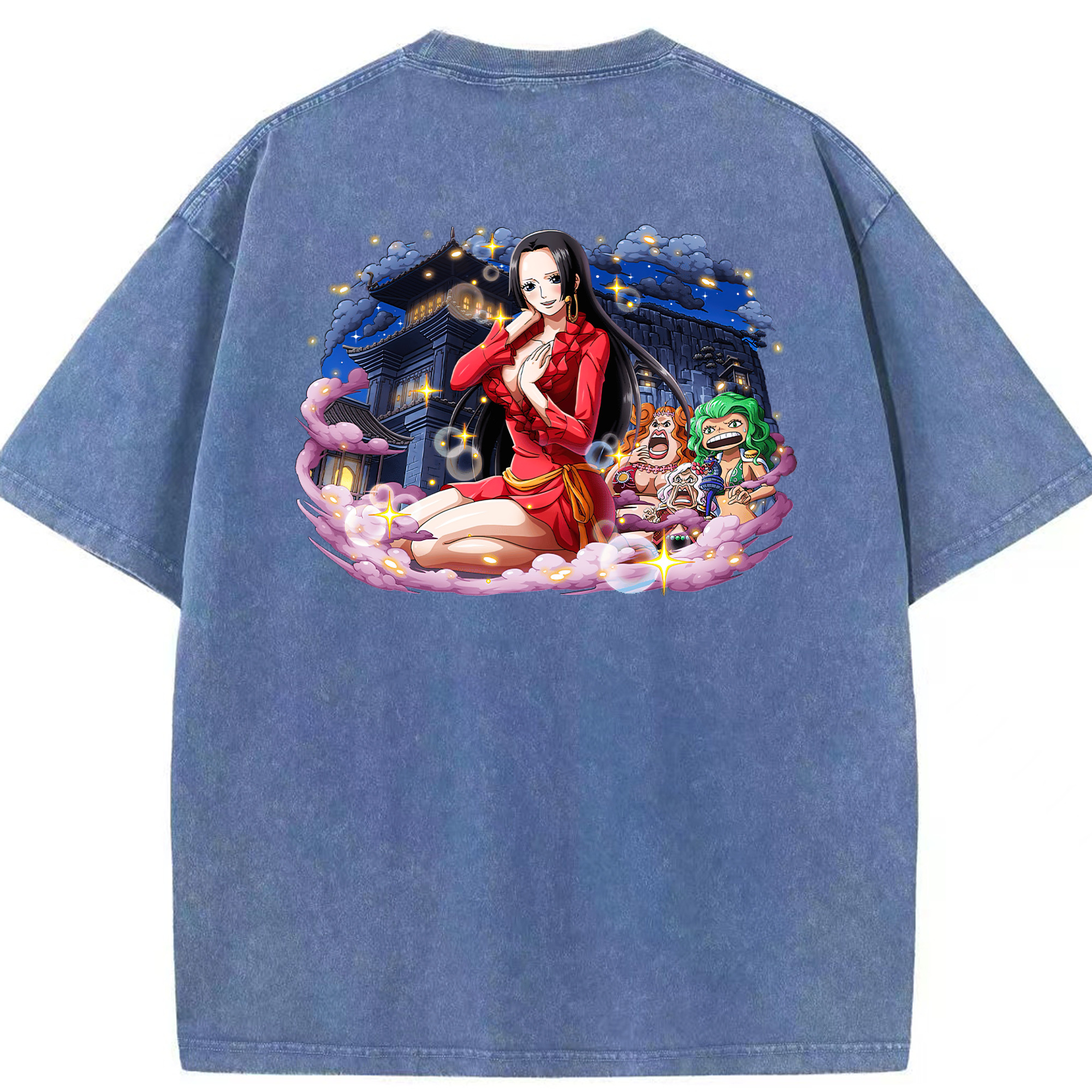ワンピース ボア・ハンコック ONE PIECE Boa·Hancock 綿100% ヴィンテージ風 半袖Tシャツ（背面プリント）