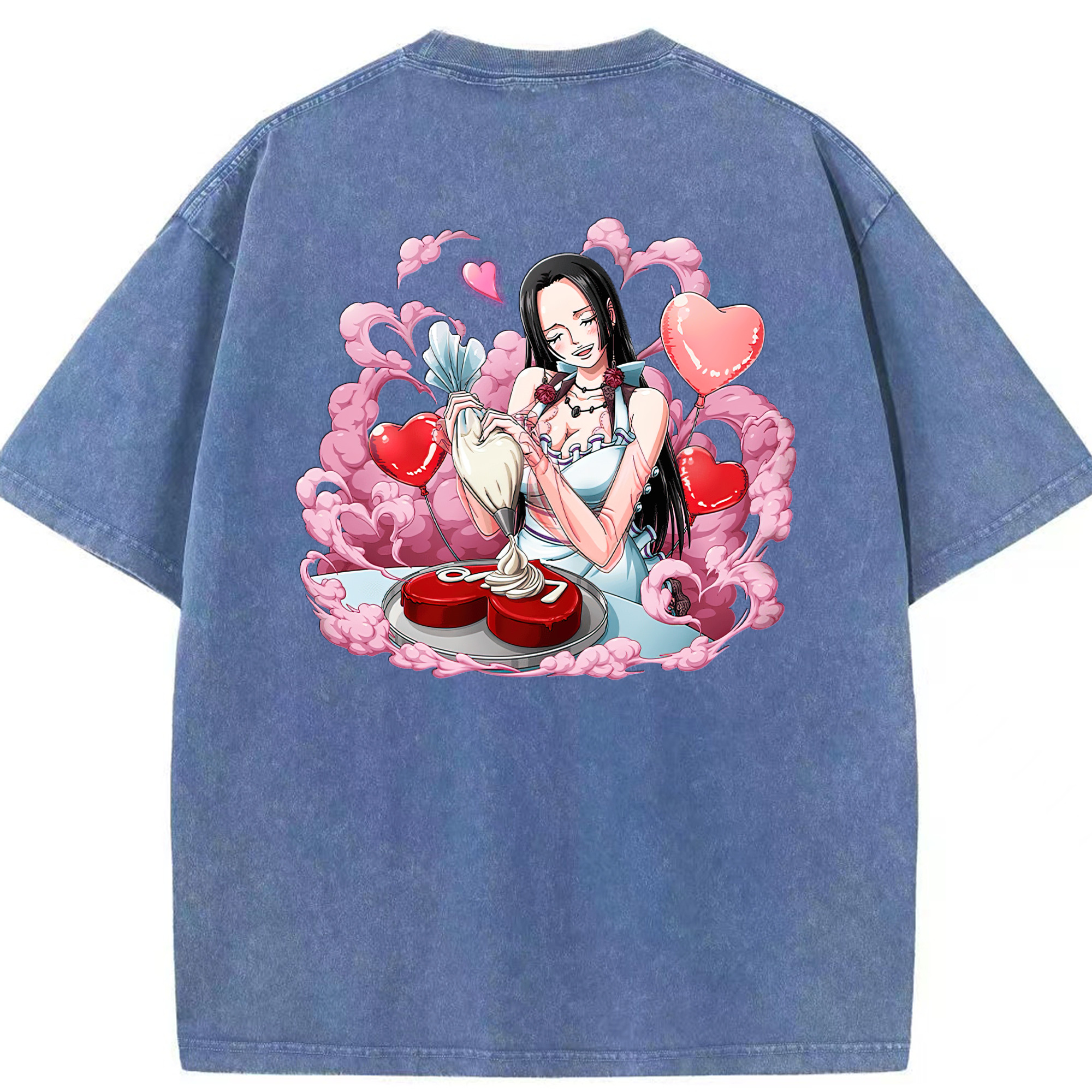 ワンピース ボア・ハンコック ONE PIECE Boa·Hancock 綿100% ヴィンテージ風 半袖Tシャツ（背面プリント）