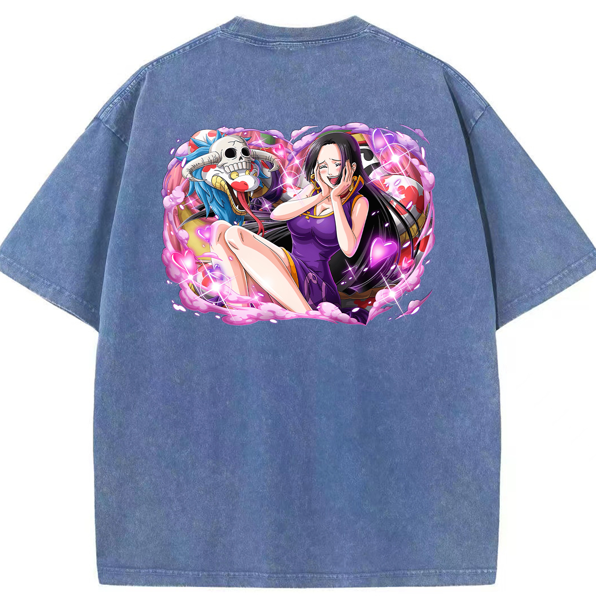 ワンピース ボア・ハンコック ONE PIECE Boa·Hancock 綿100% ヴィンテージ風 半袖Tシャツ（背面プリント）