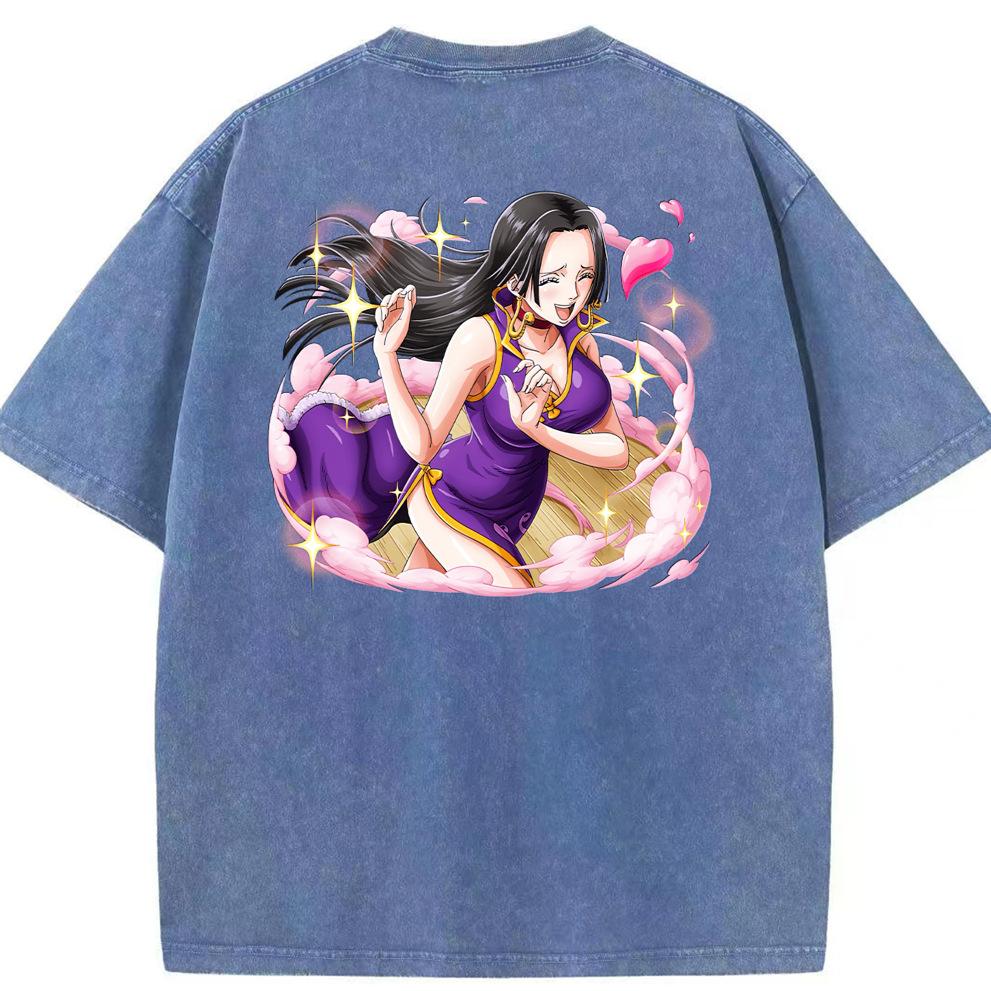 ワンピース ボア・ハンコック ONE PIECE Boa·Hancock 綿100% ヴィンテージ風 半袖Tシャツ（背面プリント）