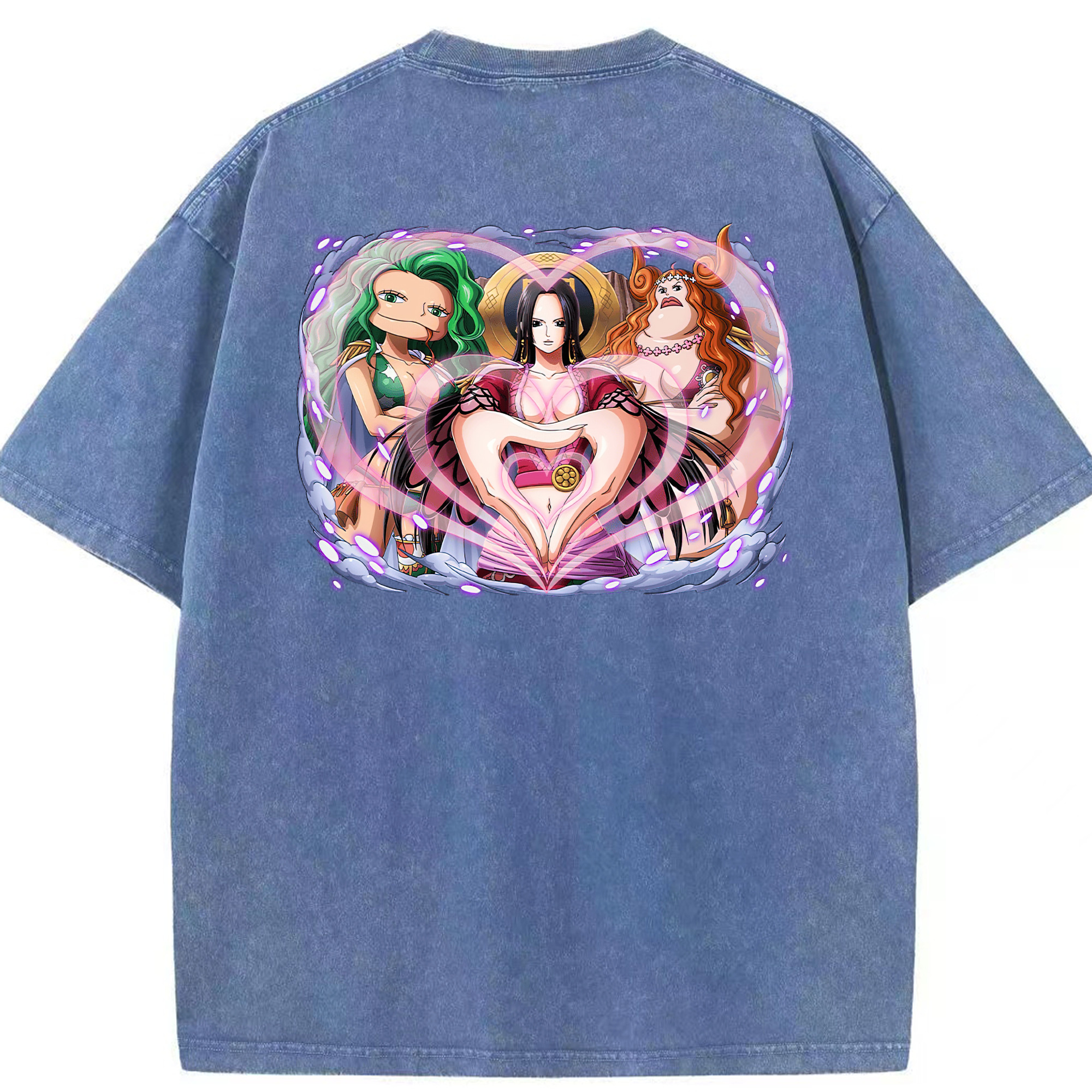 ワンピース ボア・ハンコック ONE PIECE Boa·Hancock 綿100% ヴィンテージ風 半袖Tシャツ（背面プリント）